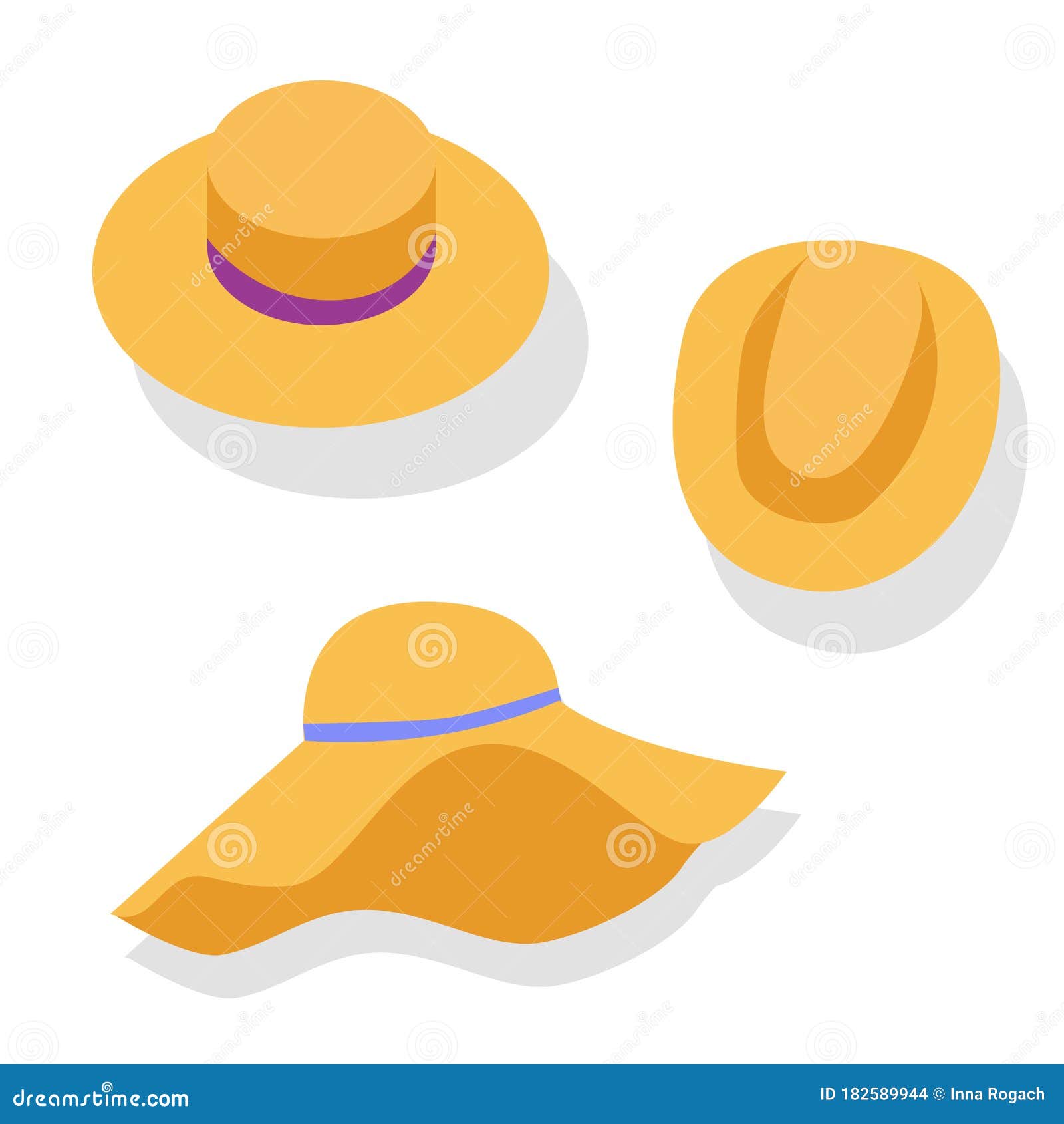 A Close Up of Graphics. Hat Types of Icons Set Headdress. Stock Vector ...