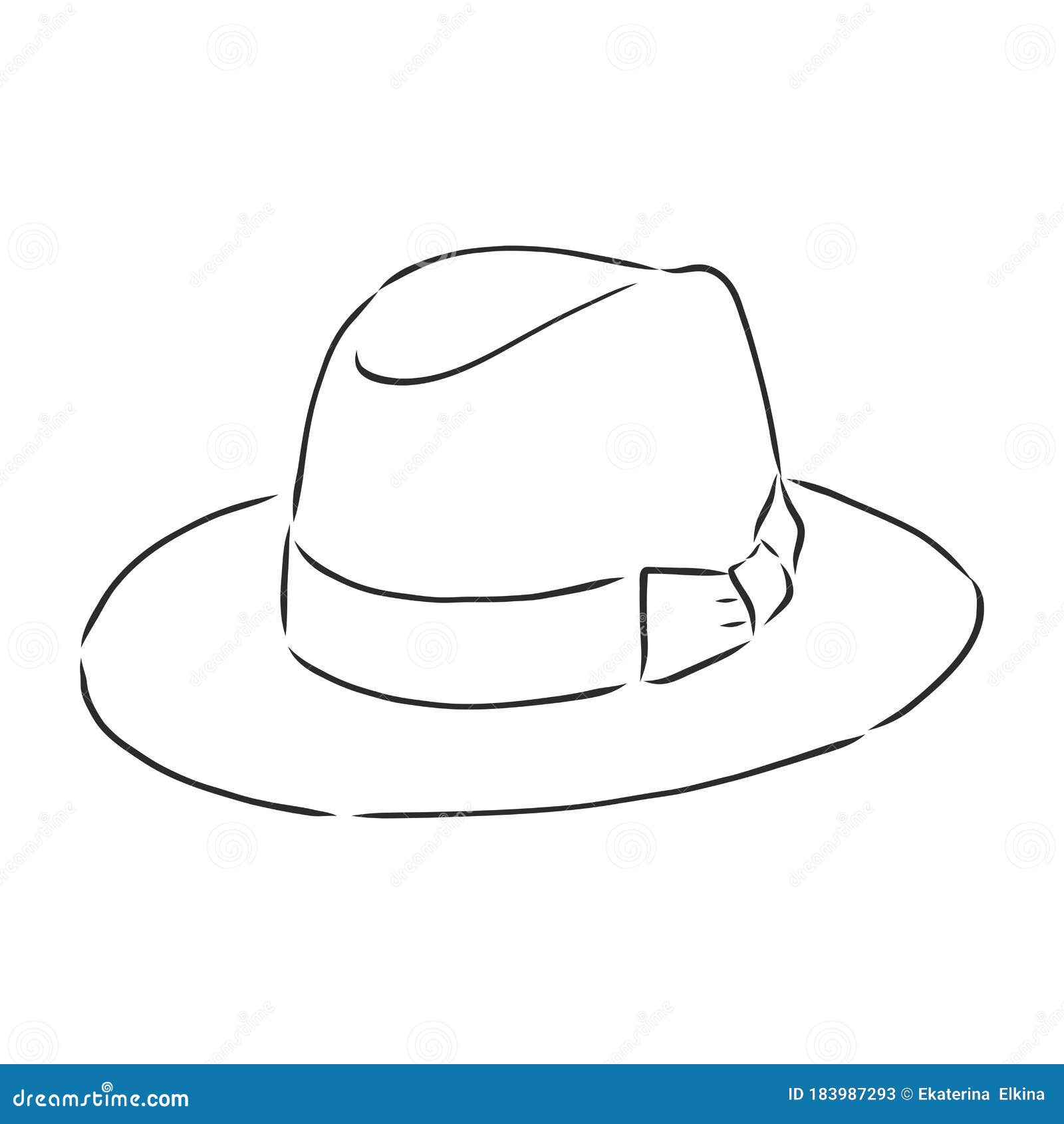 Hat Vector Illustration Sketches Template. Hat, Vector Sketch