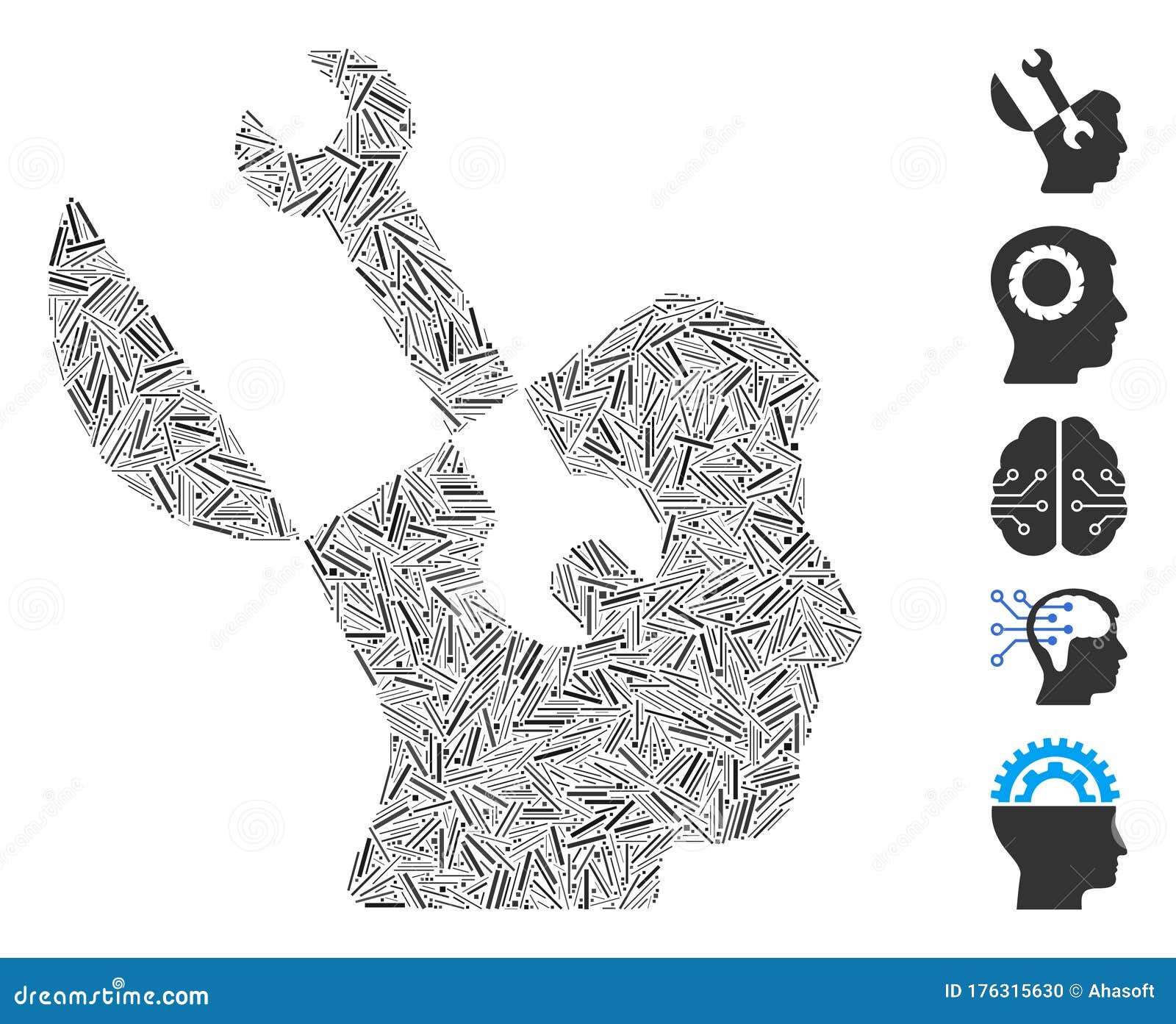 hatch collage mind wrench tools icon