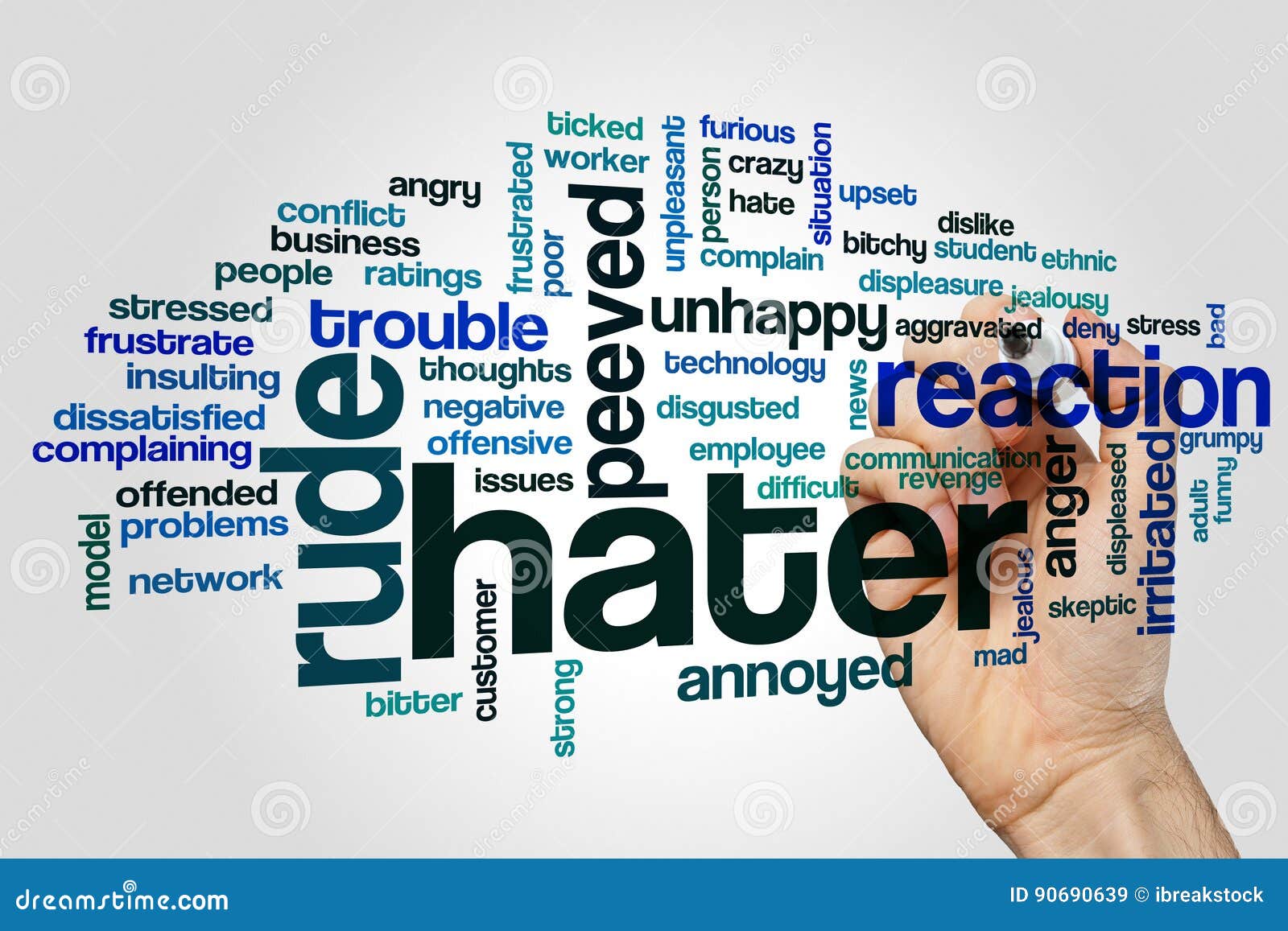 Hater word cloud stock image. Image of issues, person  90690639