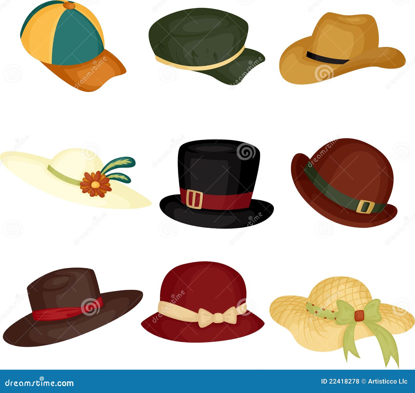 Hats stock vector. Illustration of stylish, elements - 22418278