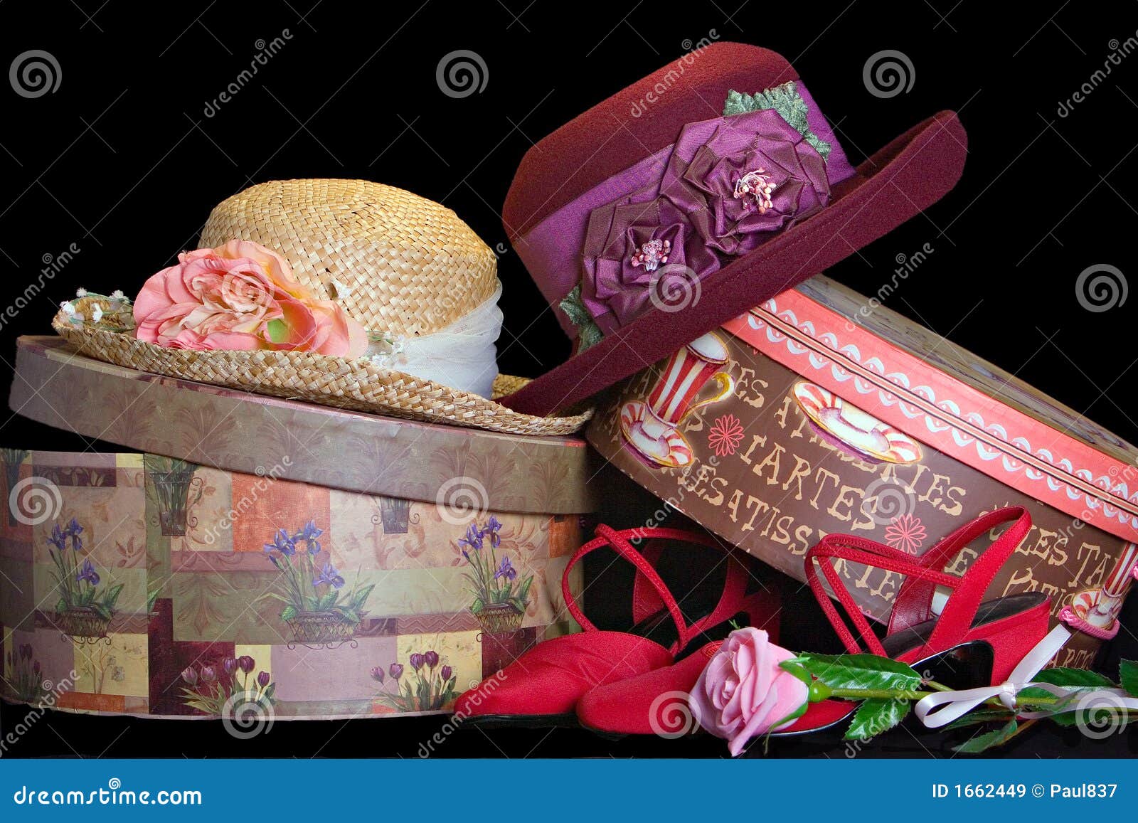 Hats and Boxes stock image. Image of shoes, element, trendy 1662449