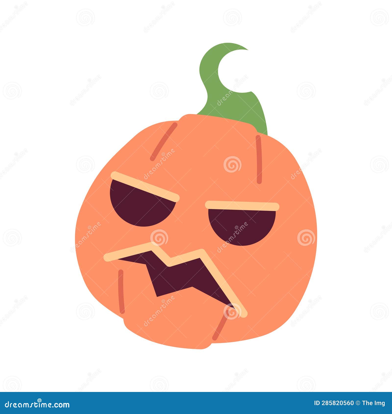 haunted pumpkin semi flat colour  object