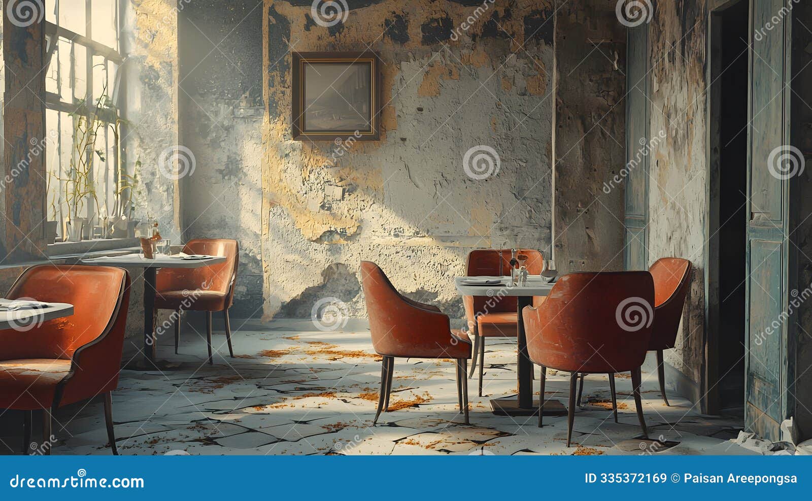 a haunting glimpse into an abandoned restaurant where memories and laughter once resided in silence