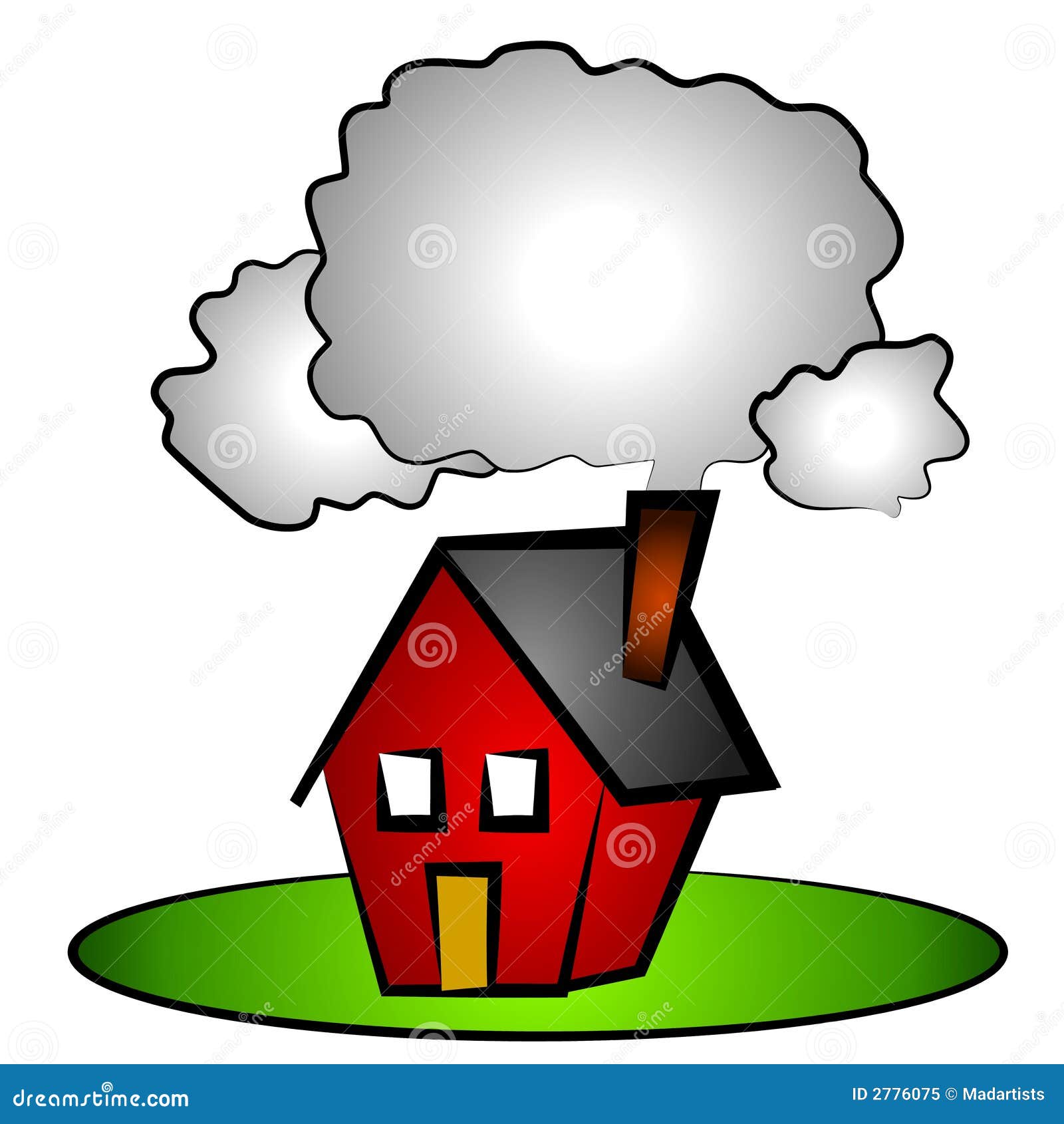 Haus Kamin Rauch Clipart Bild Bild