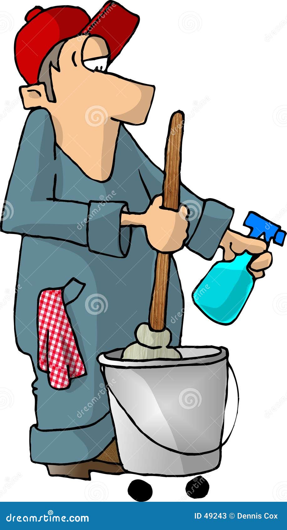 Hausmeister stock abbildung. Illustration von wischen, wanne - 49243