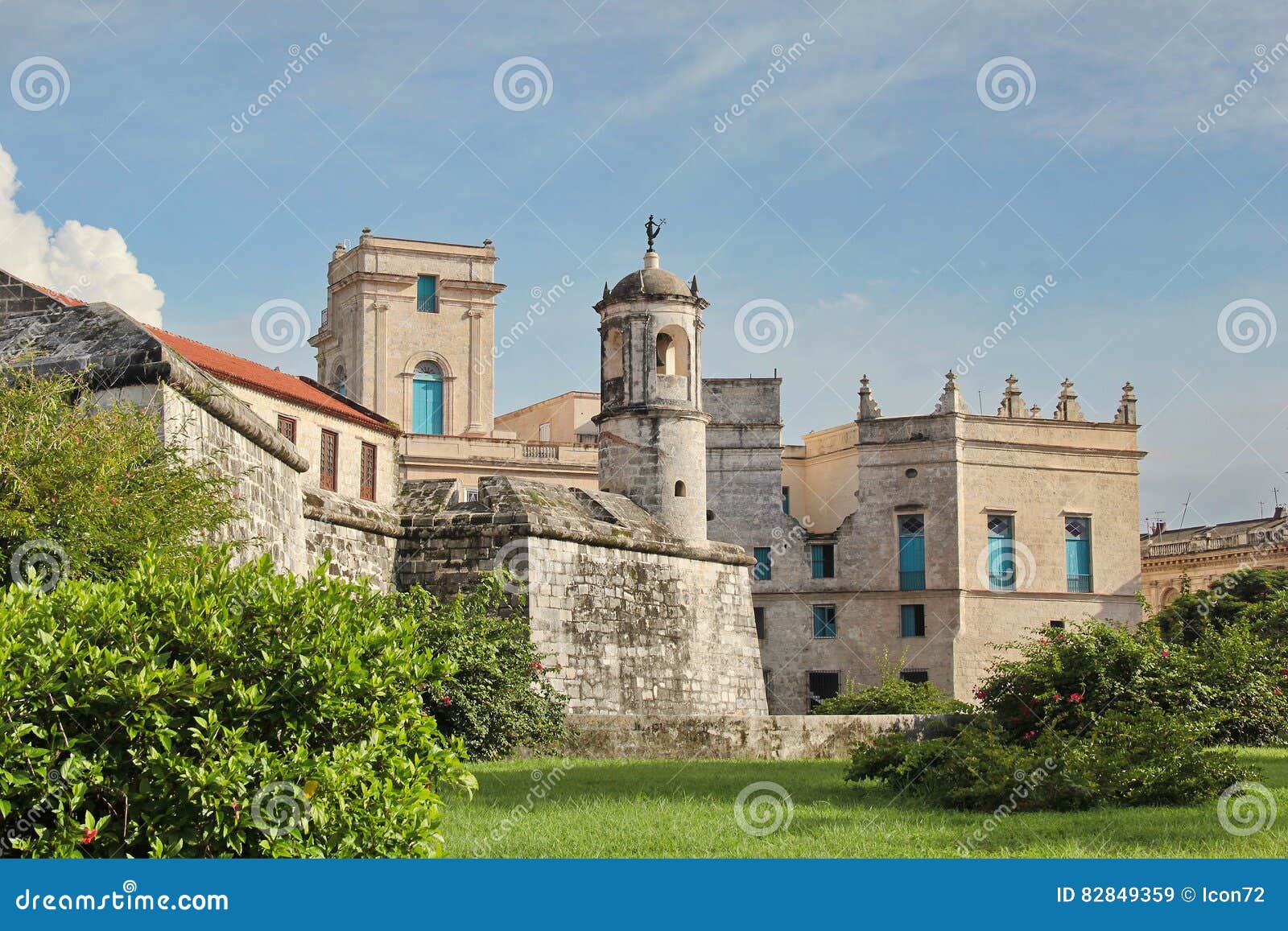 havana, cuba: castillo de la real fuerza, with iconic statue la giraldilla, the city 