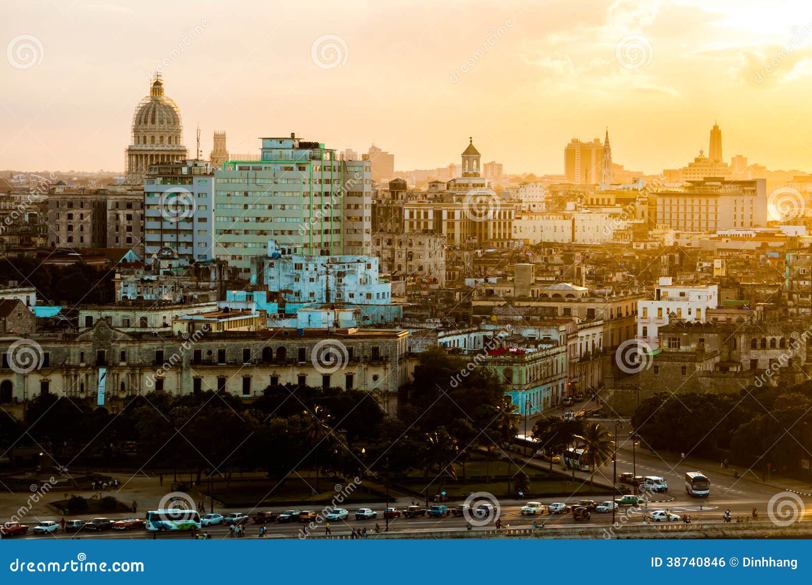 Morro Castle from Cabanas (Sunset), Havana, Cuba, El