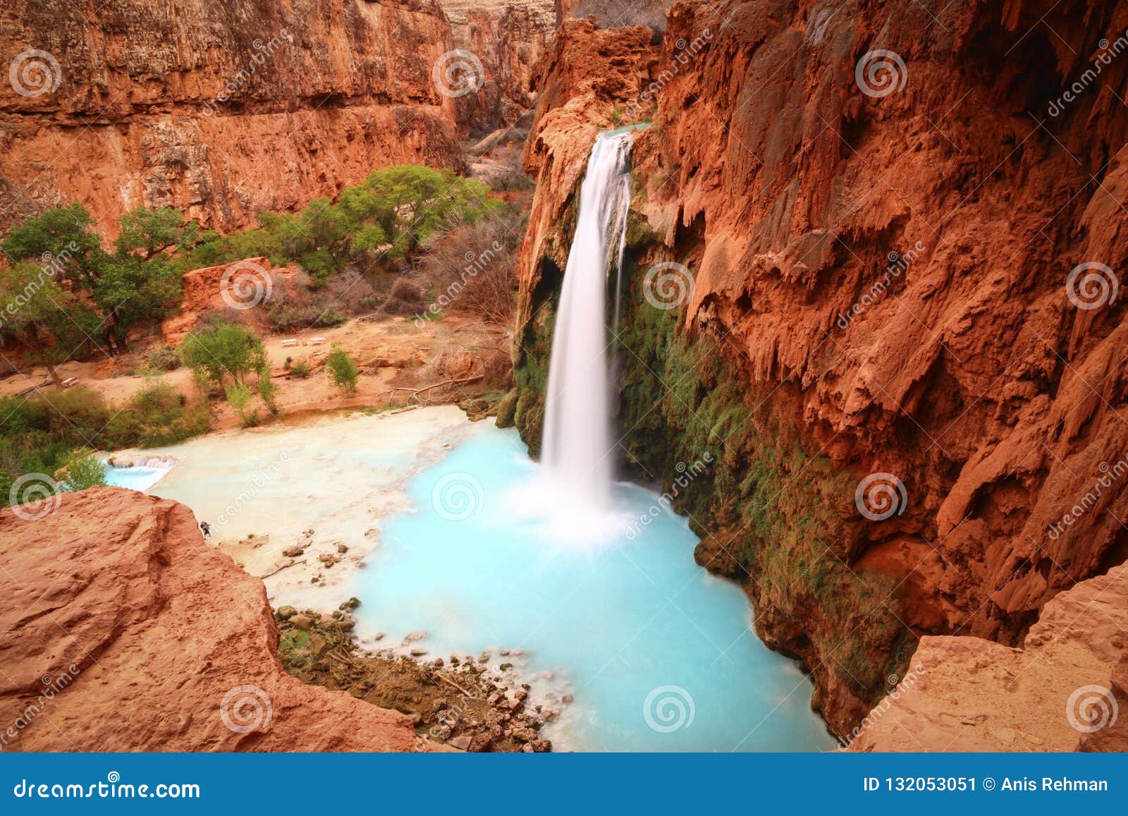 havasupai waterfall - beautiful landscape - havasupai grand canyon national park arizona az usa