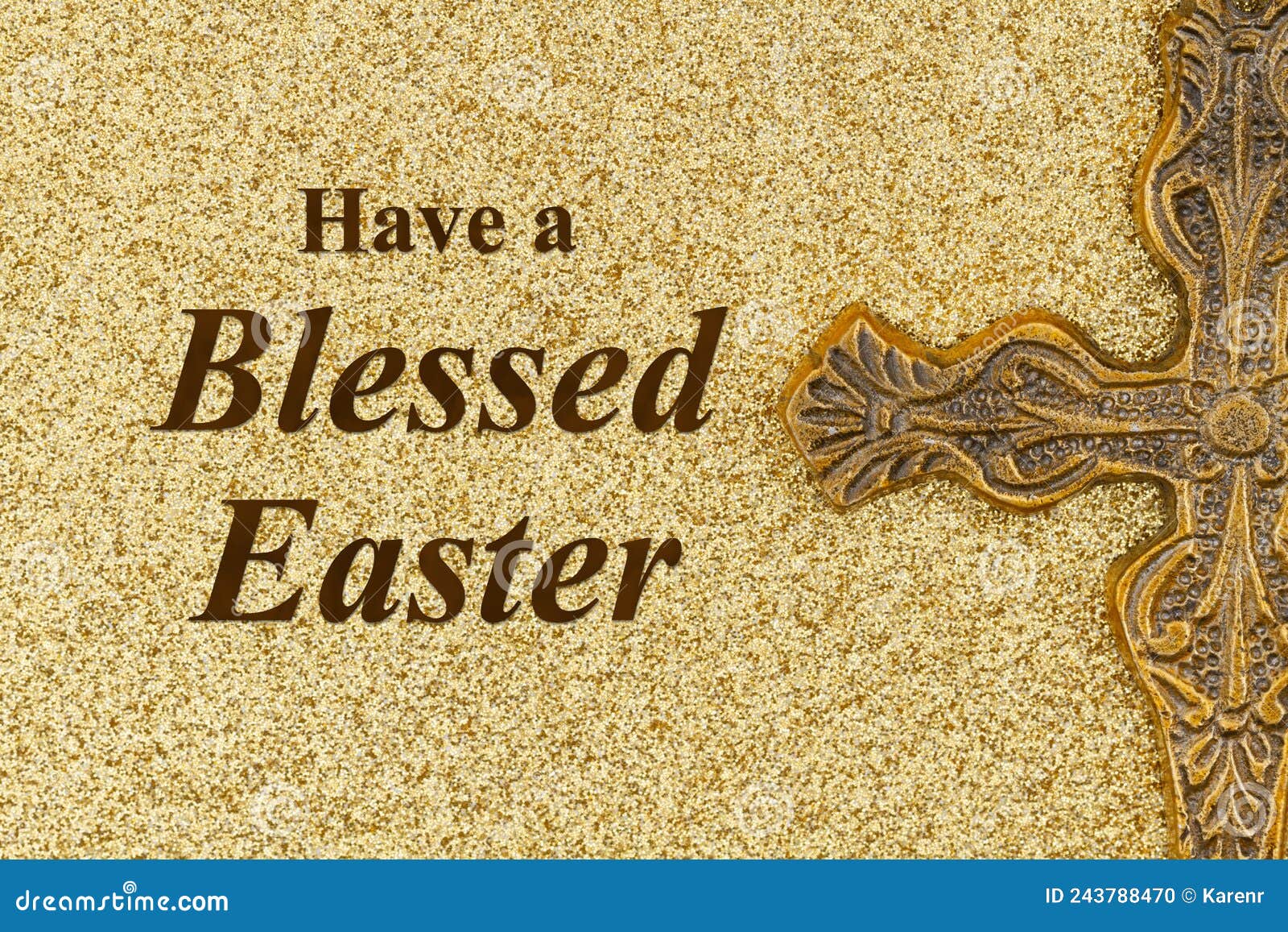 have a blessed easter greeting with cross for your religious easter greeting