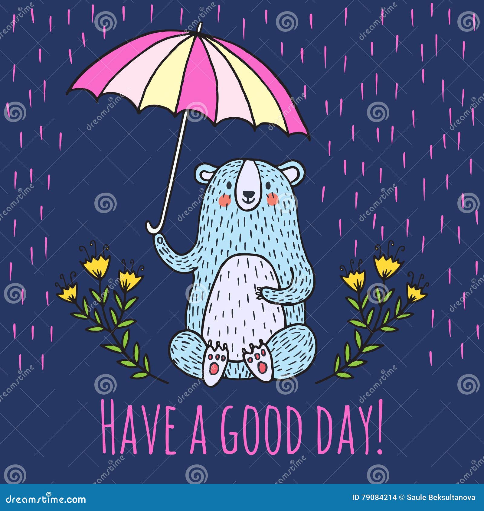 Have a Good Day Greeting Card Stock Illustration - Illustration of ...