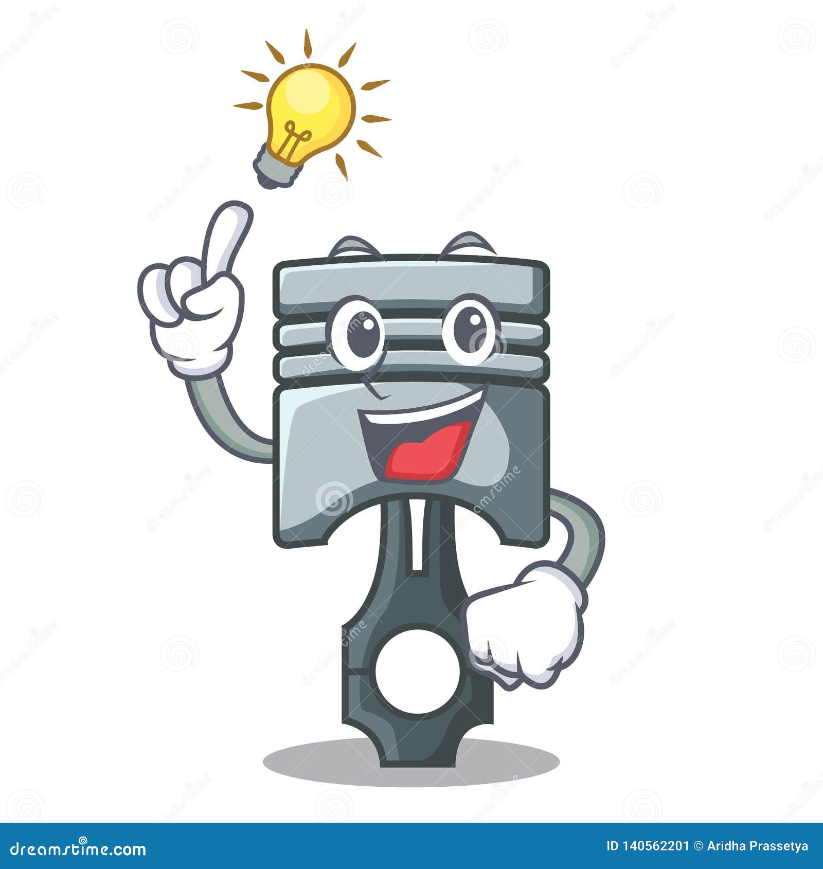 Have an Idea Miniature Piston in the Cartoon Shape Stock Vector