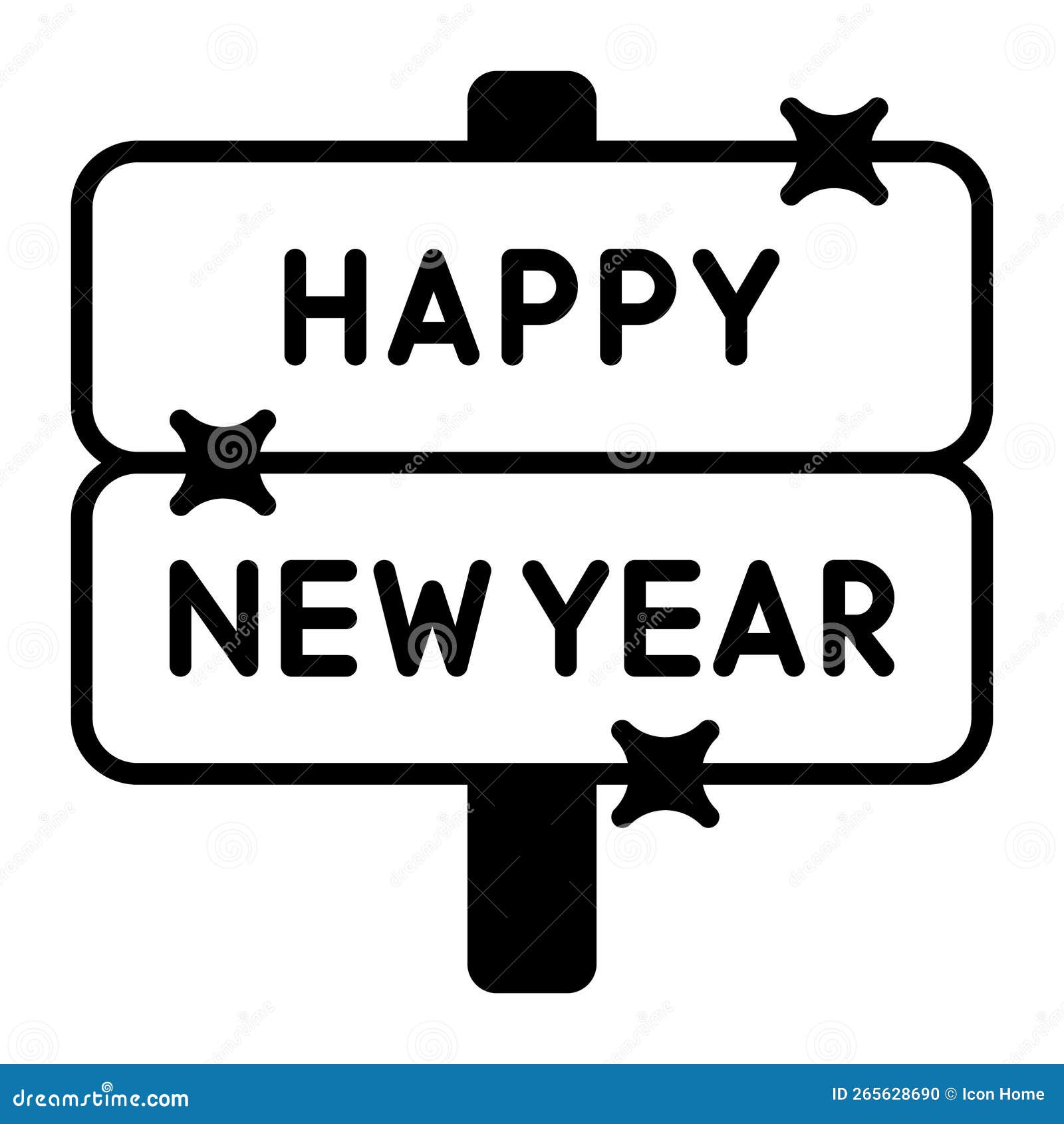 Have a Look at Happy New Year Sign Board Vector Icon Stock Vector