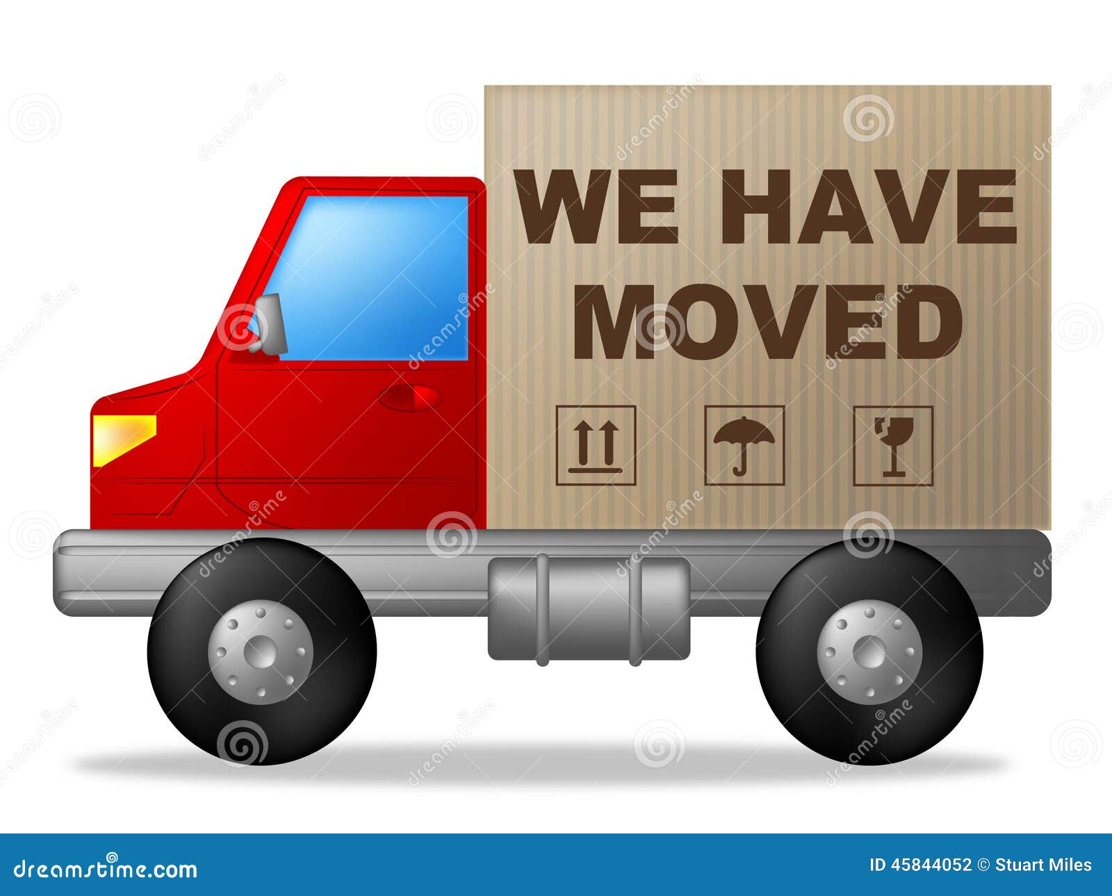 We Have Moved Means Change of Residence and Lorry Stock Illustration We Have Moved Means Change of Residence and Lorry Stock Illustration