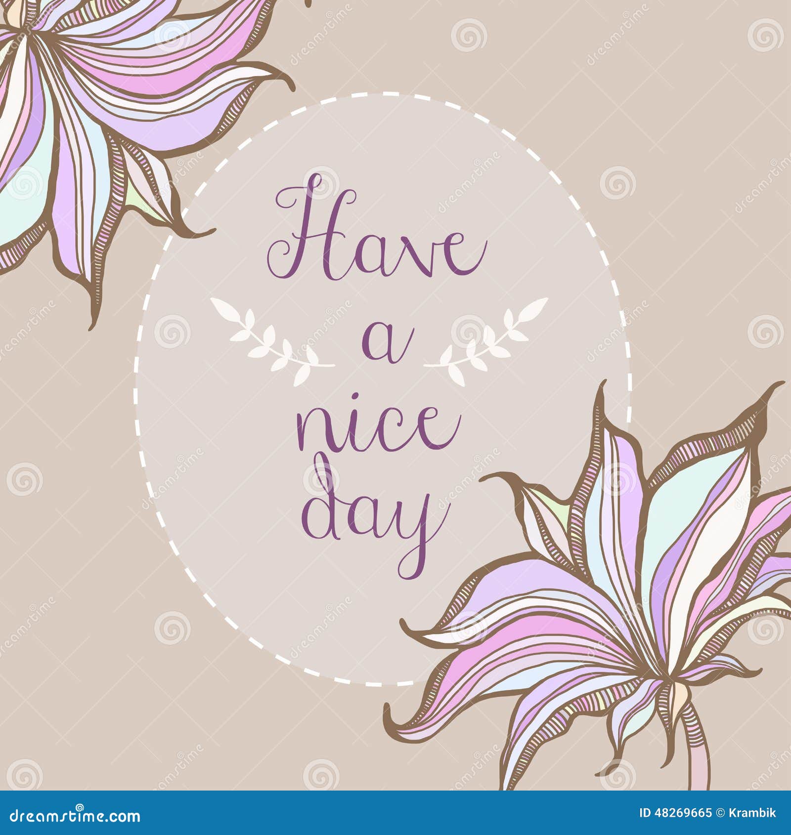 Have a Nice Day Floral Pastel Frame Poster Design Stock Vector ...