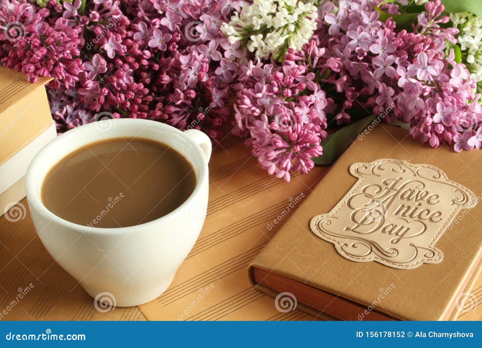 Have a nice day stock photo. Image of morning, notebook - 156178152