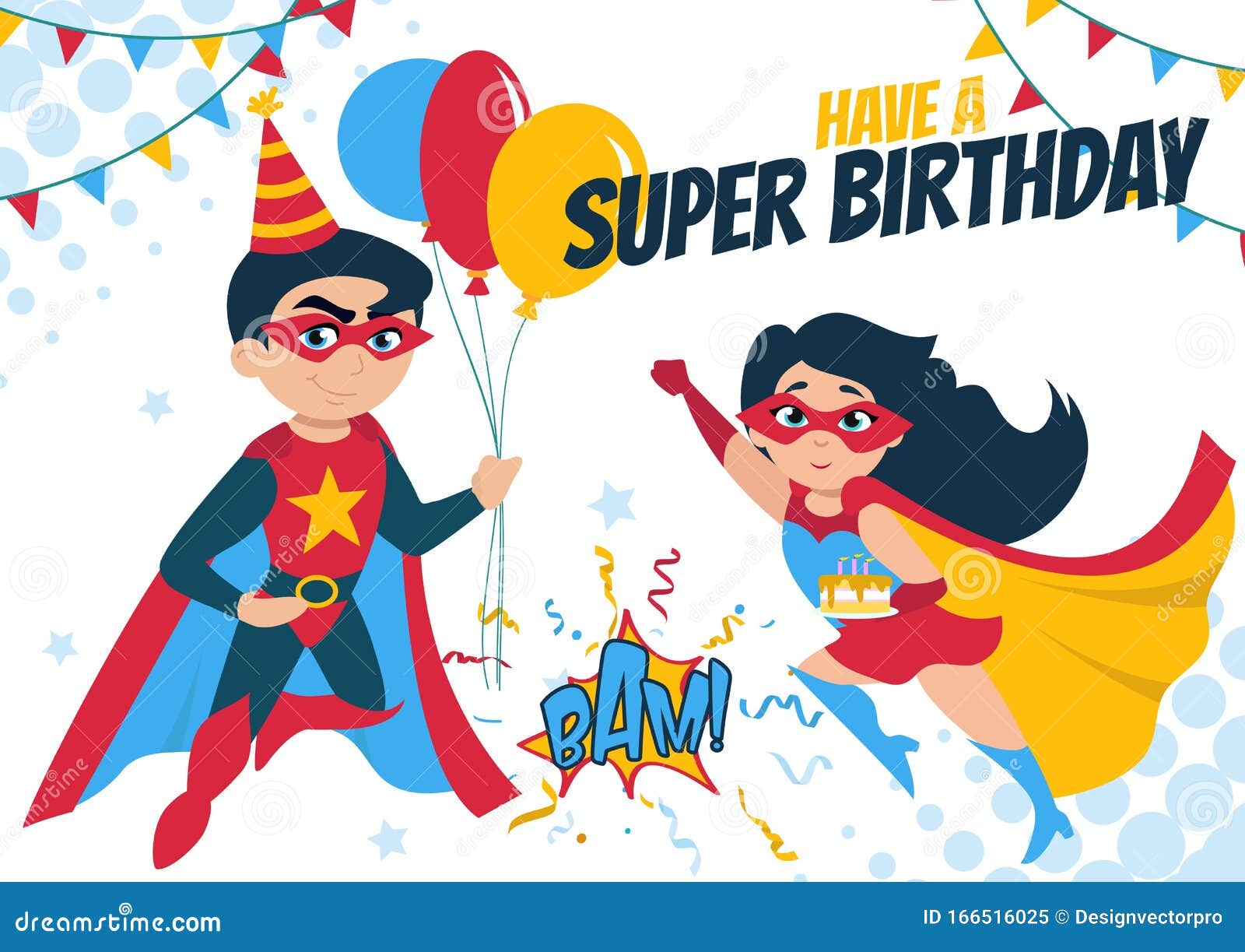 Have a Super Birthday Greeting Card Design Stock Vector For Superhero Birthday Card Template