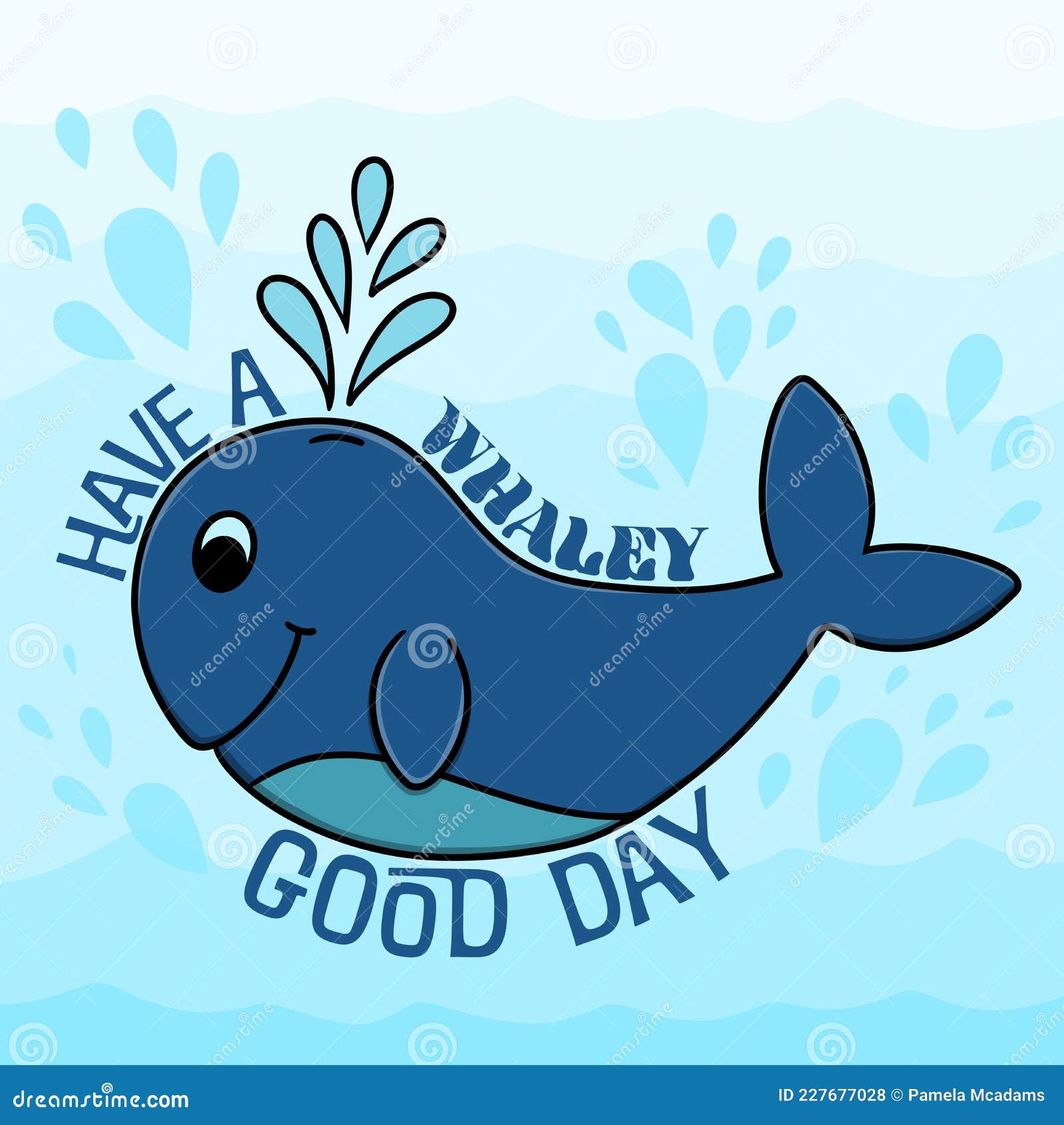 Have a Whaley Good Day a Funny Pun Greeting Card Stock Illustration -  Illustration of wonderful, fish: 227677028