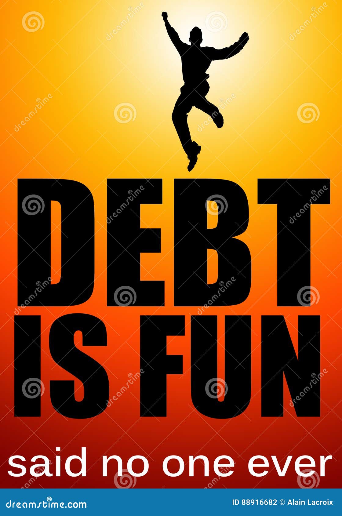 having debts