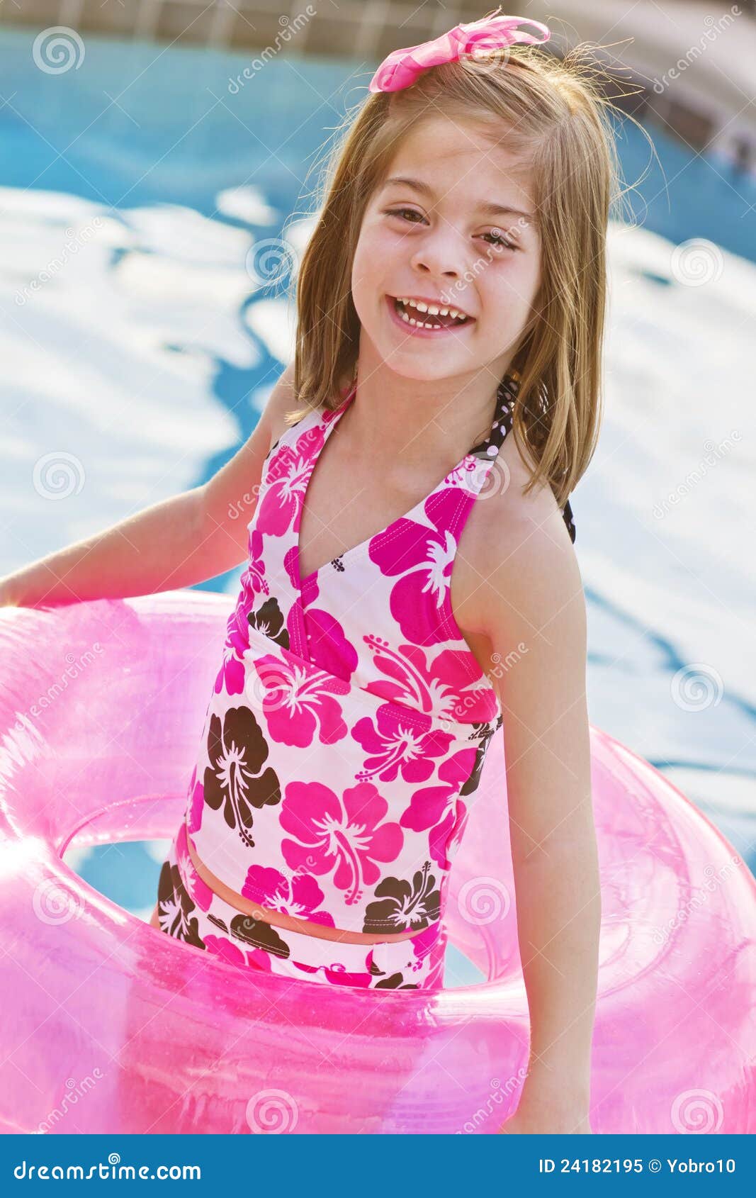 Having Fun at the Swimming Pool Stock Image - Image of outdoors, girl ...