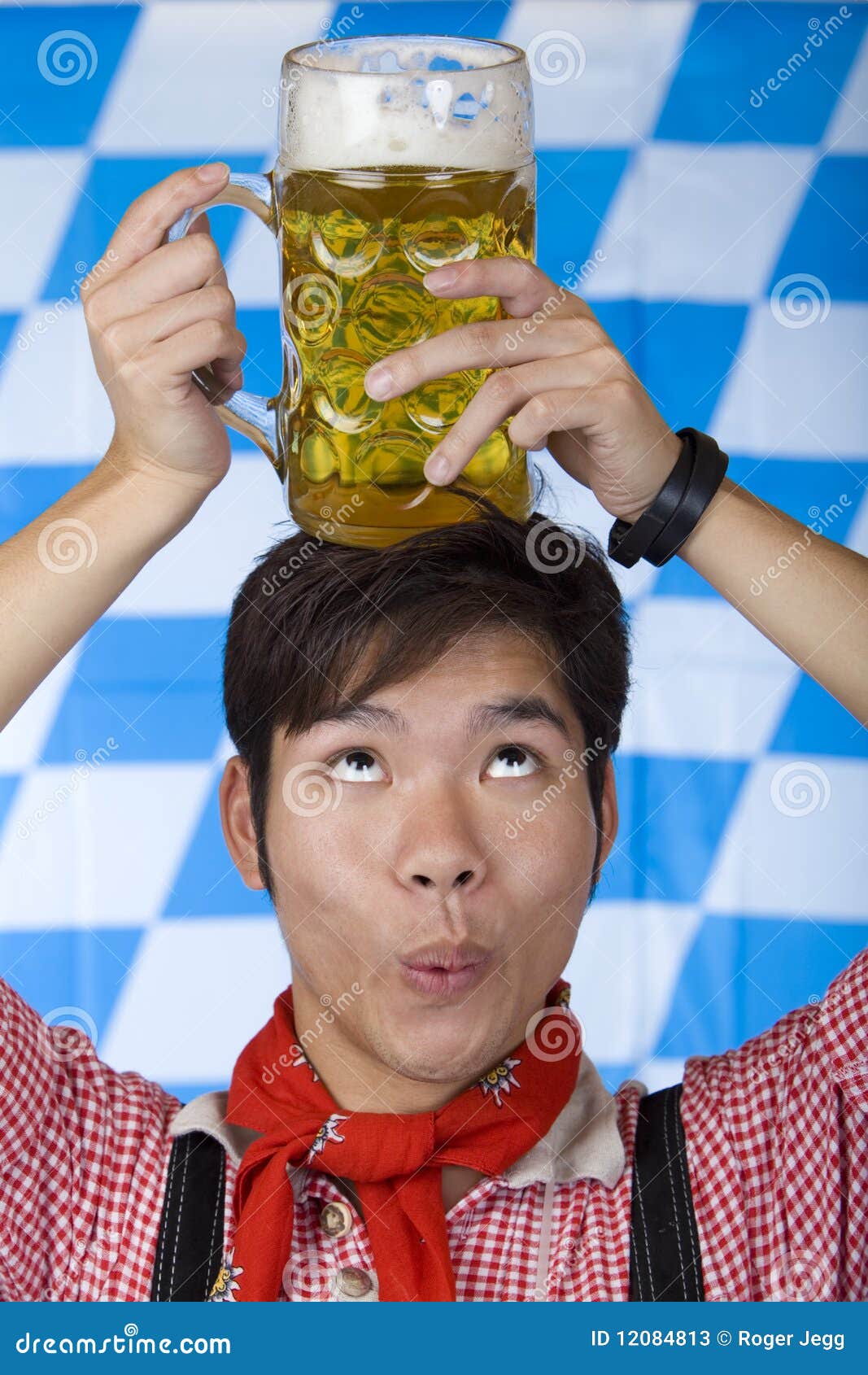 An Having Oktoberfest Beer Stein Head Stock Image Image of foam