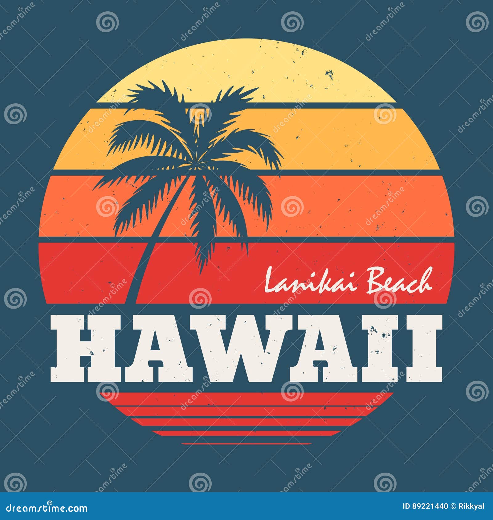 hawaii lanikai beach tee print with palm tree