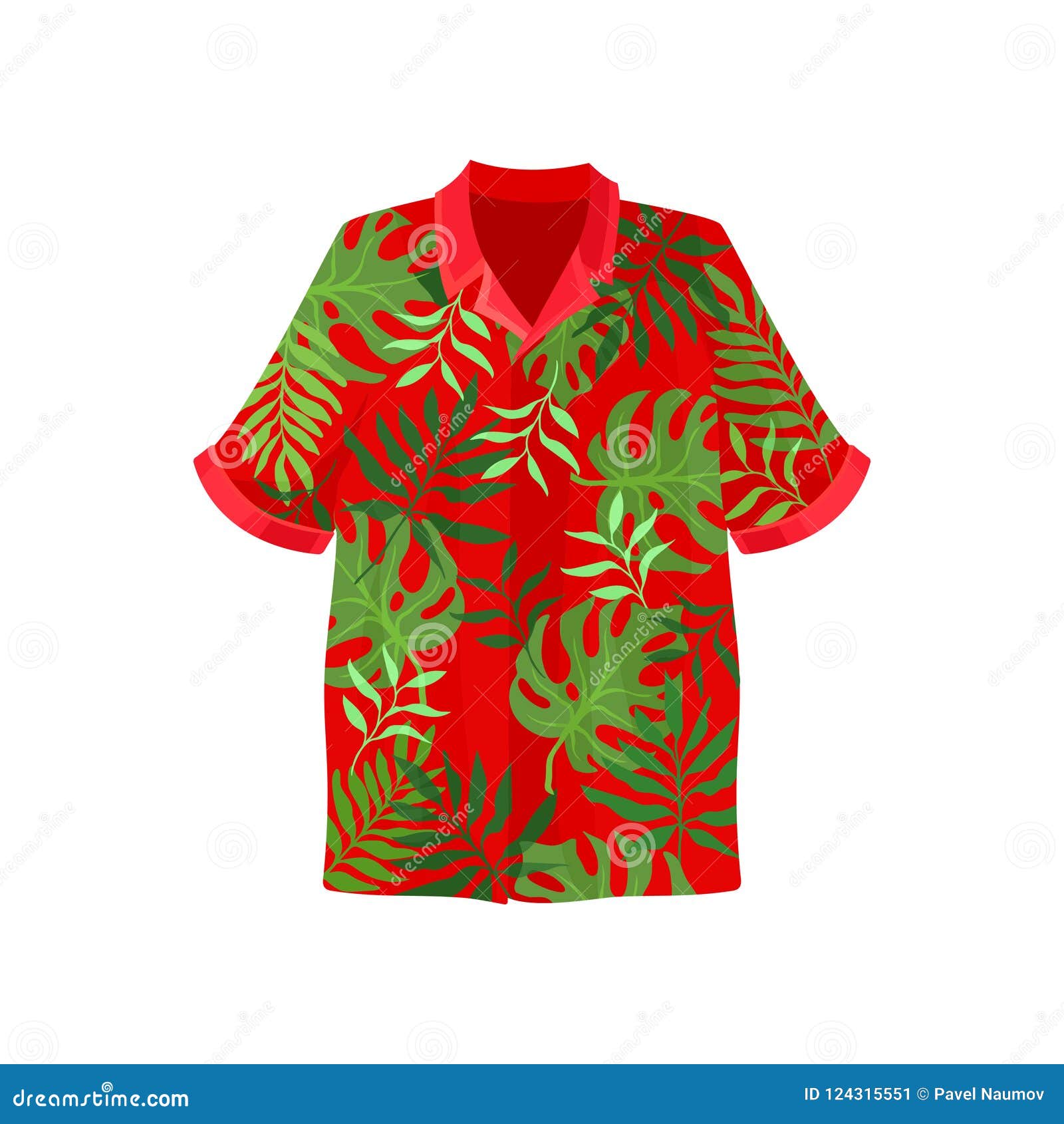 Hawaiian Aloha Shirt Vector Illustration on a White Background Stock Vector  - Illustration of adult, flower: 124315551