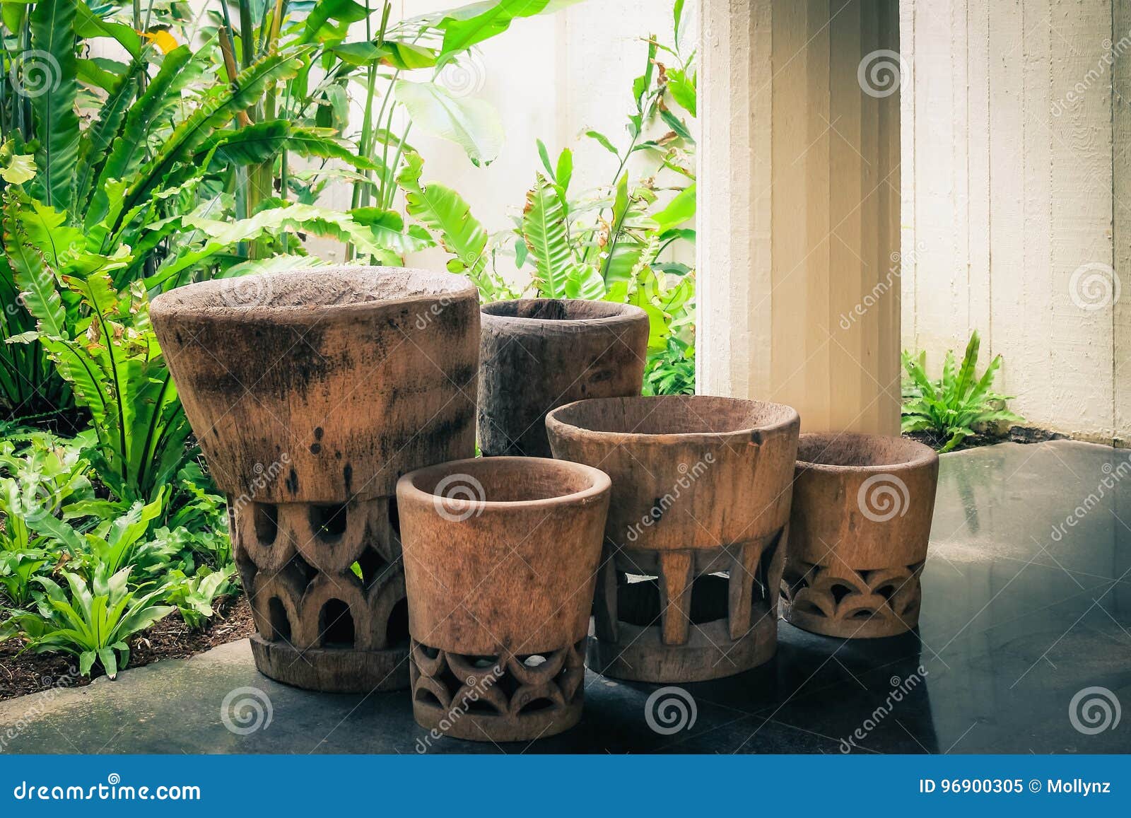 Hawaiian Garden Planters stock image. Image of plant 96900305