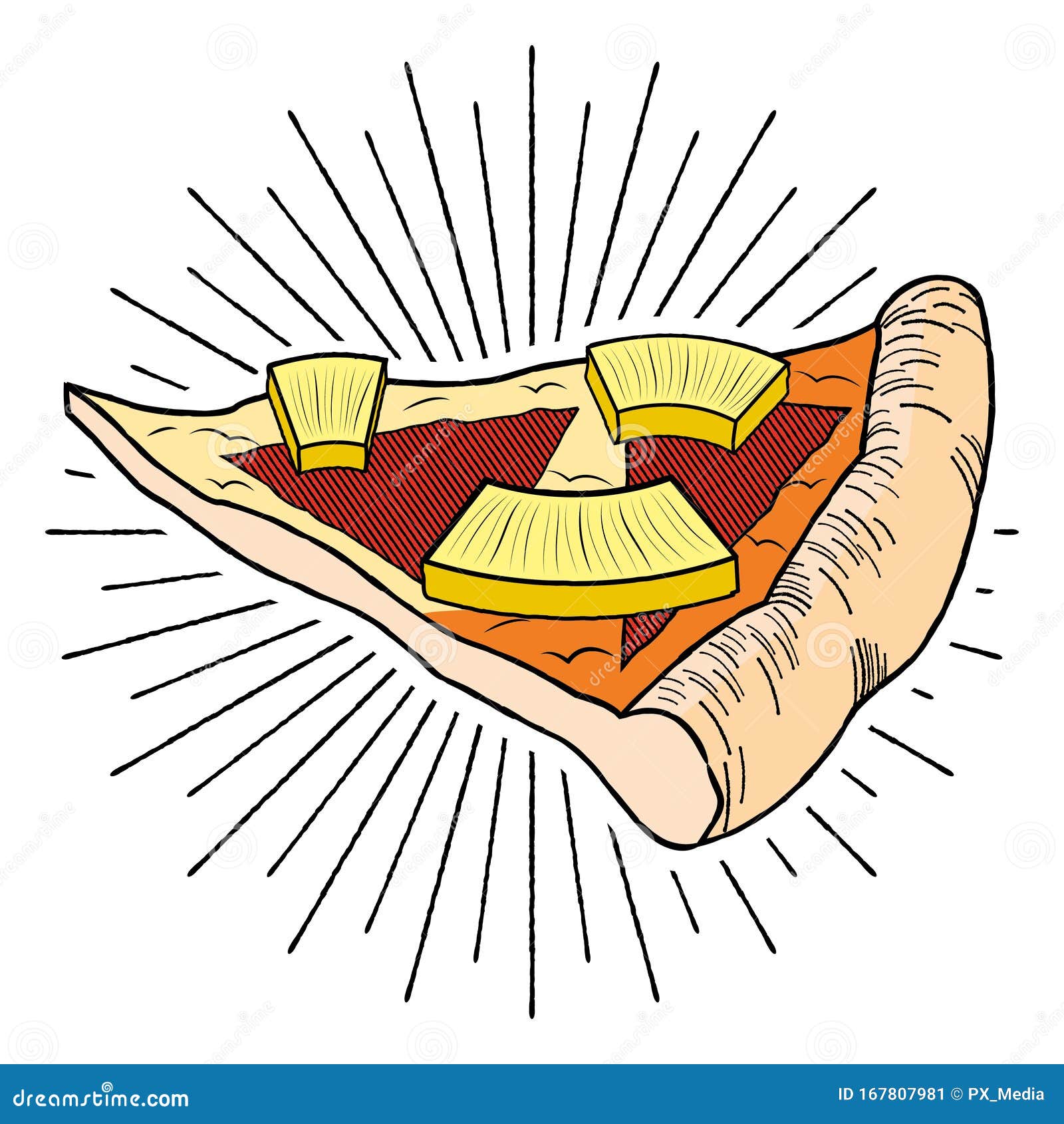 Hawaiian Pizza Pineapple, Ham - Illustration/ Clipart ...