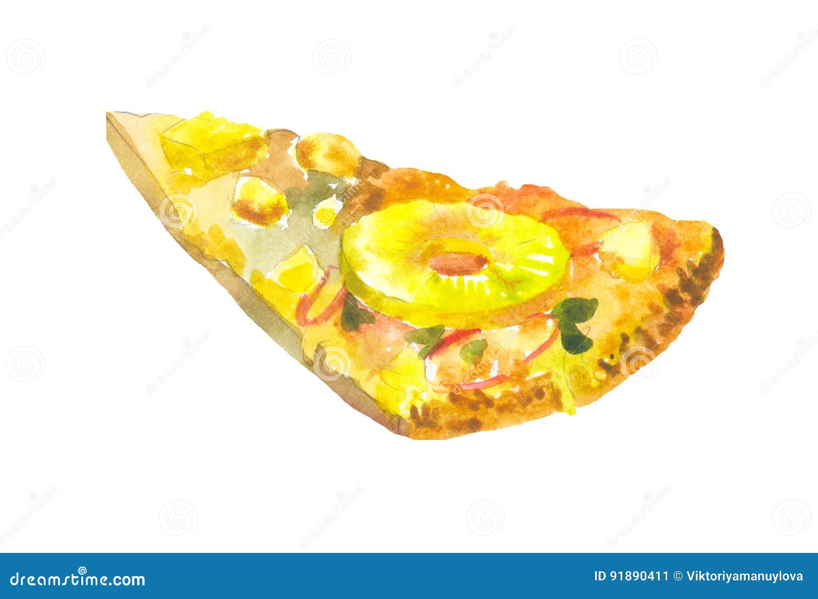 Hawaiian pizza stock image. Image of side, delicious 91890411