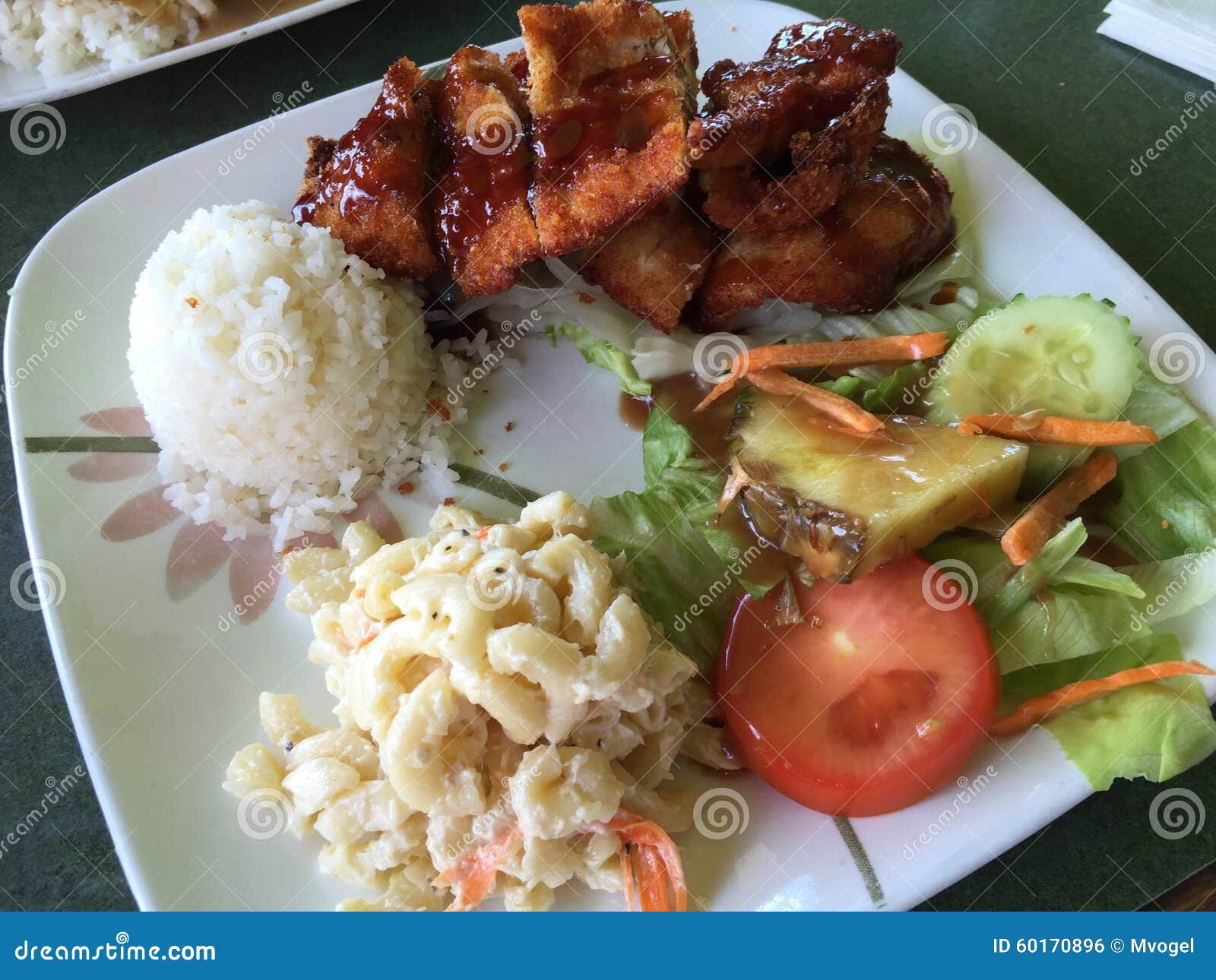 Hawaiian Plate Lunch stock photo. Image of restaurant 60170896