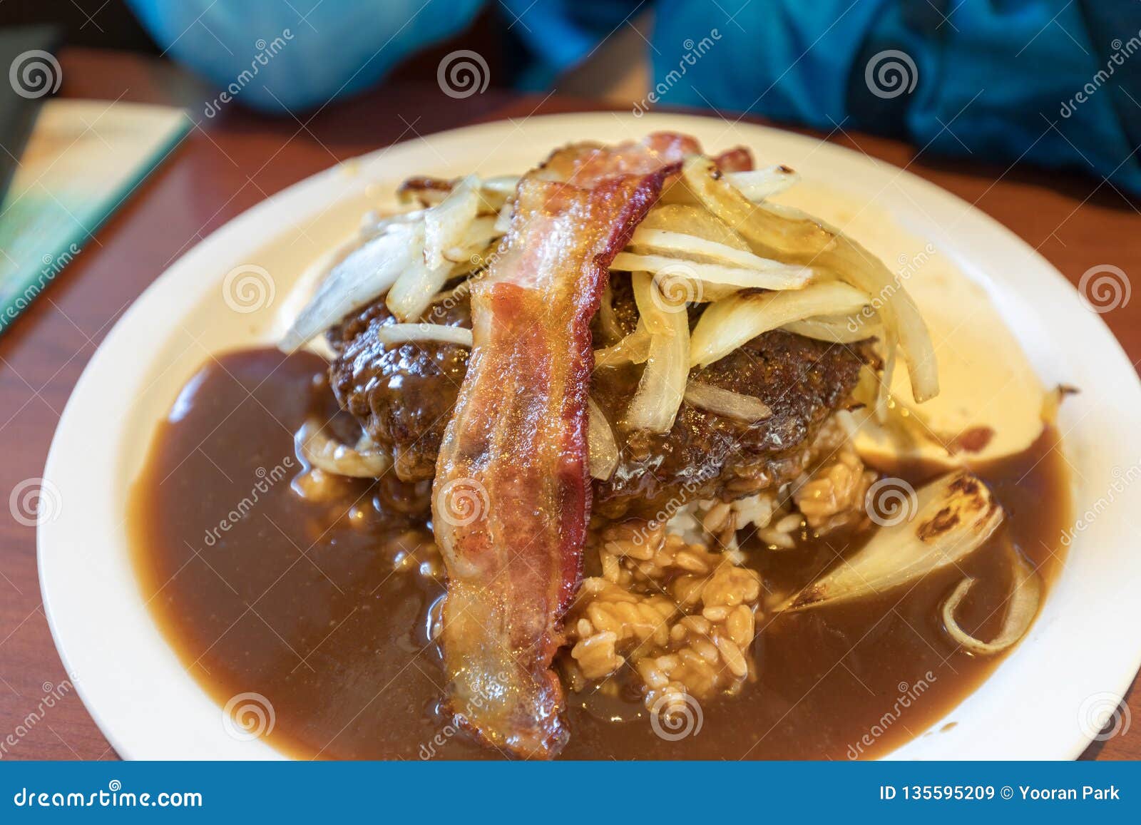 Hamburger Steak with Cream Source Stock Image Image of brown, gravy