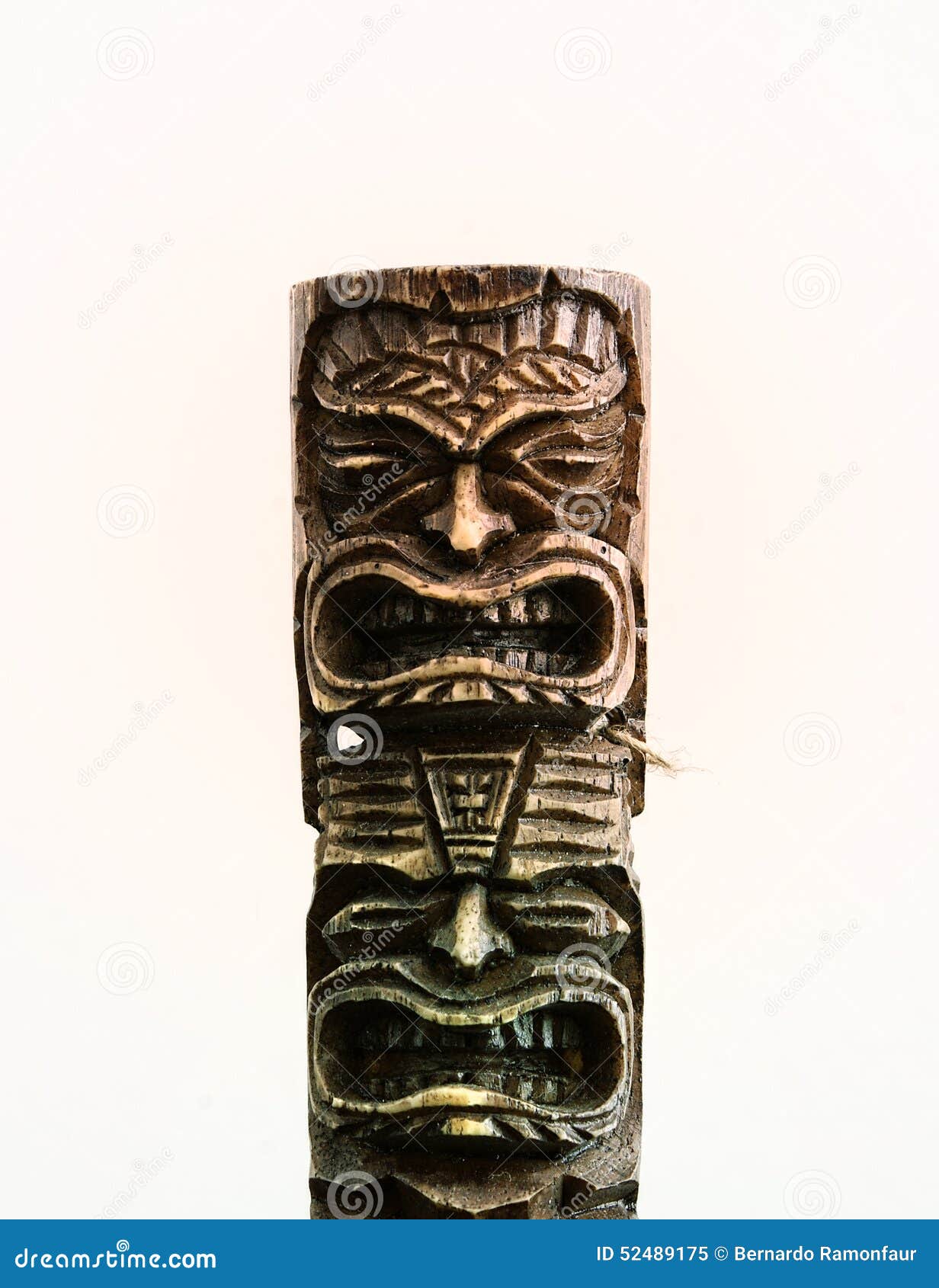 Hawaiian Wood Sculpted Totem Stock Image - Image of hawaiian, angry ...