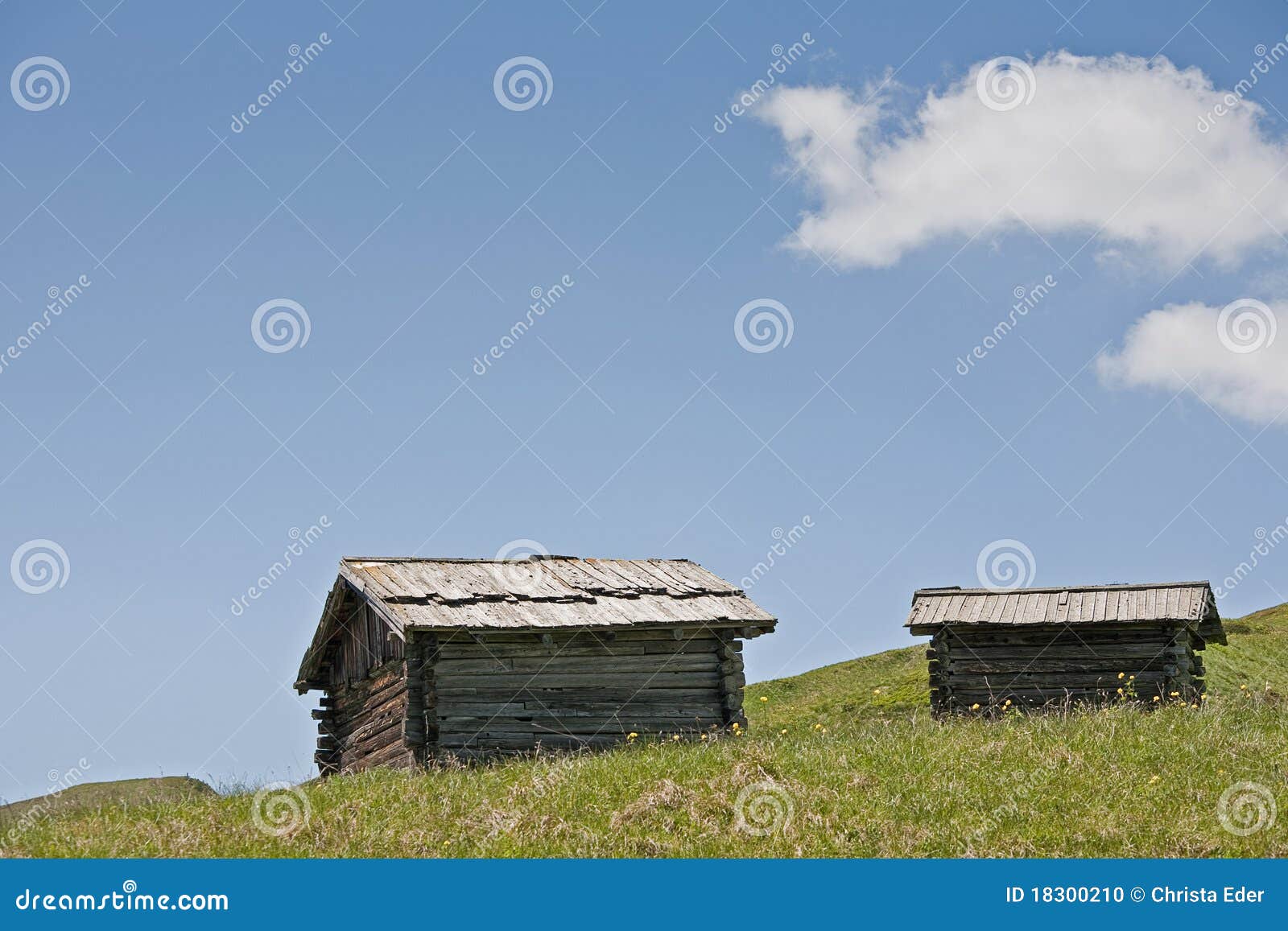 Hay hut idyll stock photo. Image of block, rustic, timber 18300210