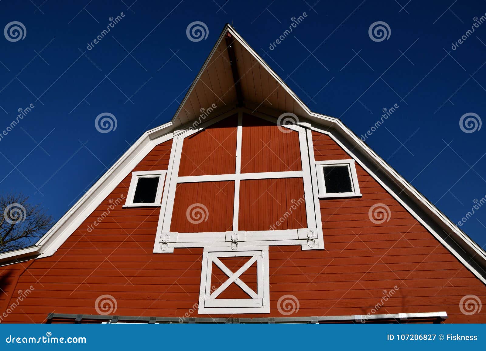 Hay Loft Doors Of An Old Red Barn Stock Image Image Of Autumn