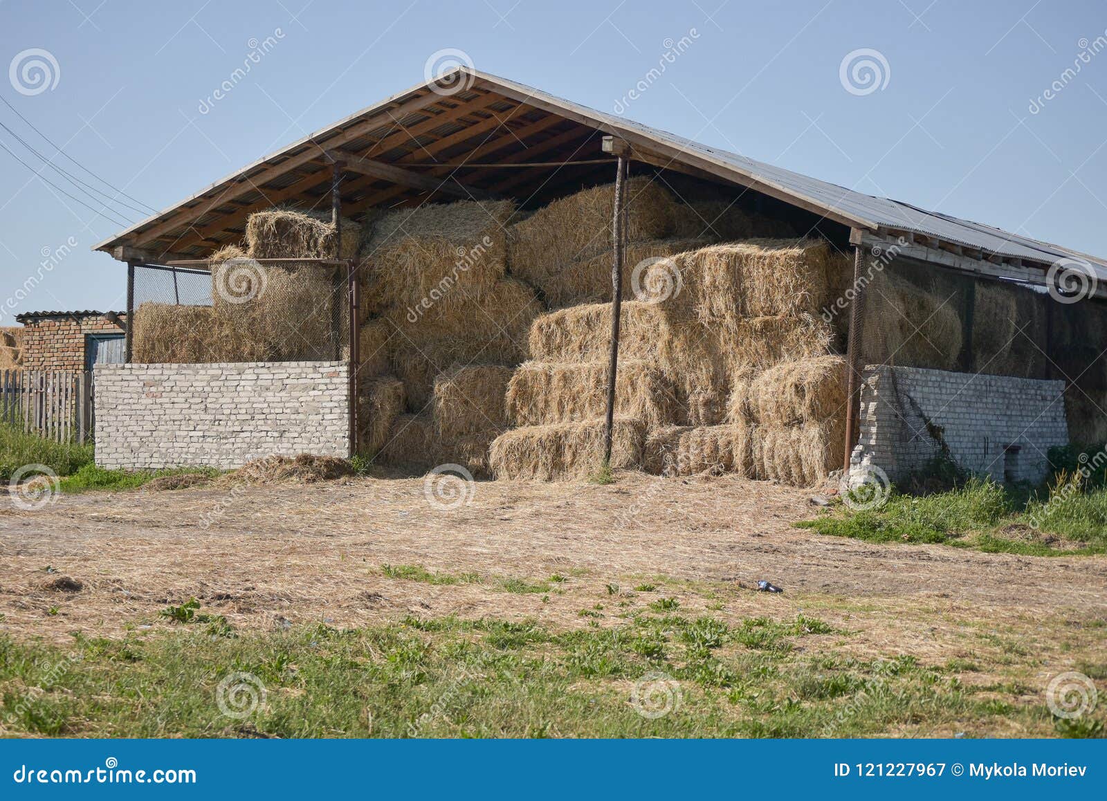 Hay storage on the farm stock image. Image of full, countryside 121227967