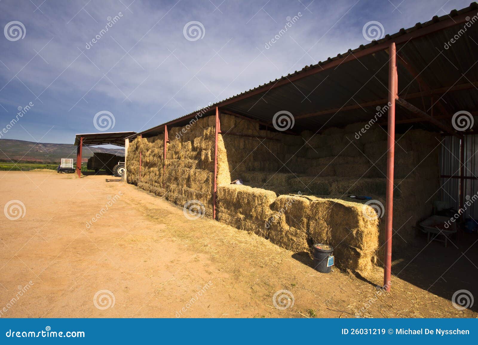 Hay storage shed on a farm stock image. Image of straw 26031219