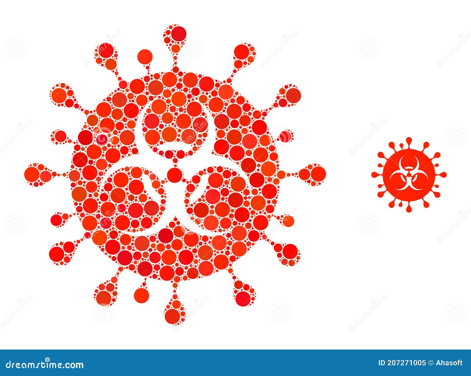 Hazard Virus Mosaic of Round Pixels Stock Illustration - Illustration