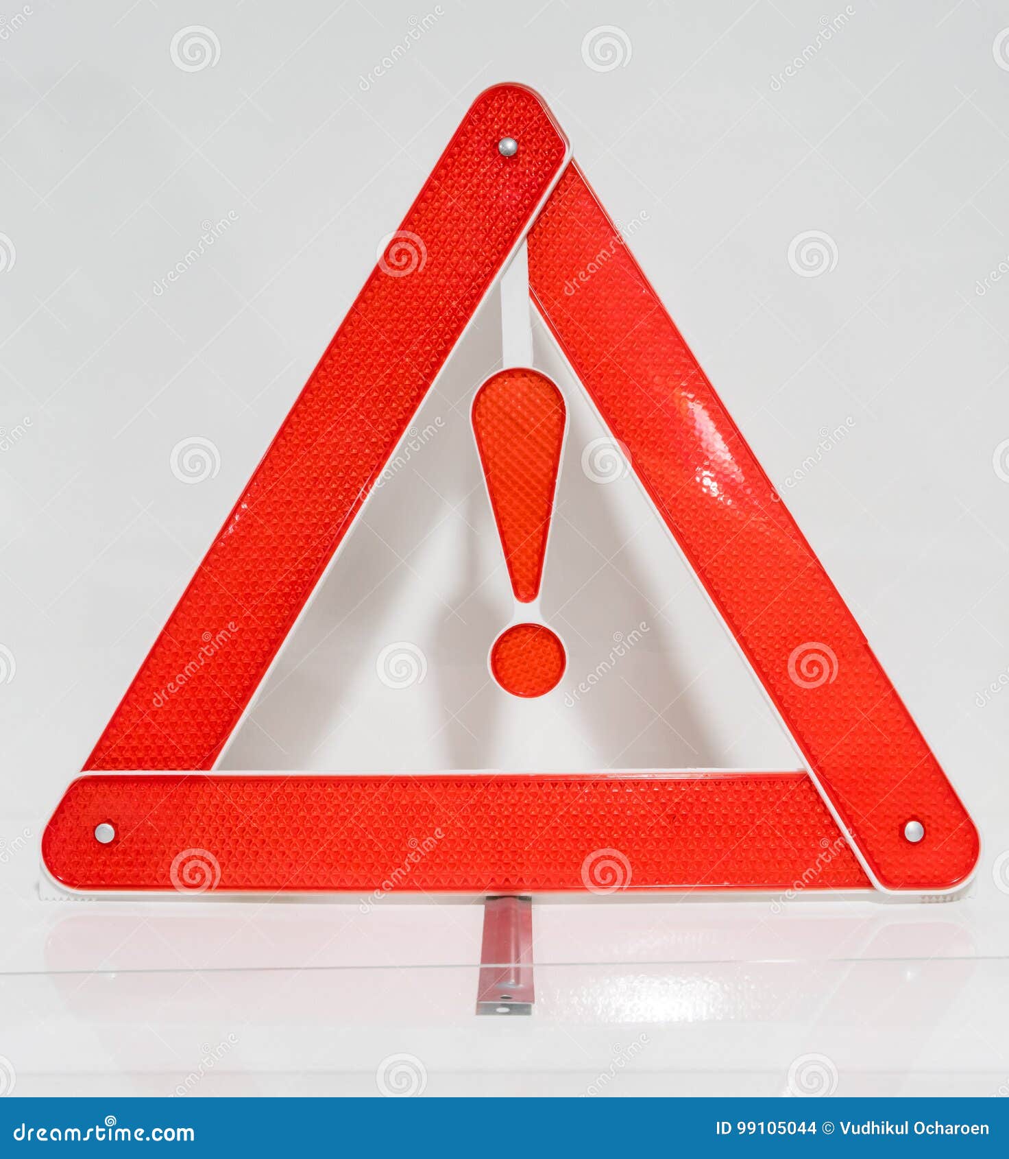 Hazard Warning Attention Sign with Exclamation Mark Symbol Stock Photo