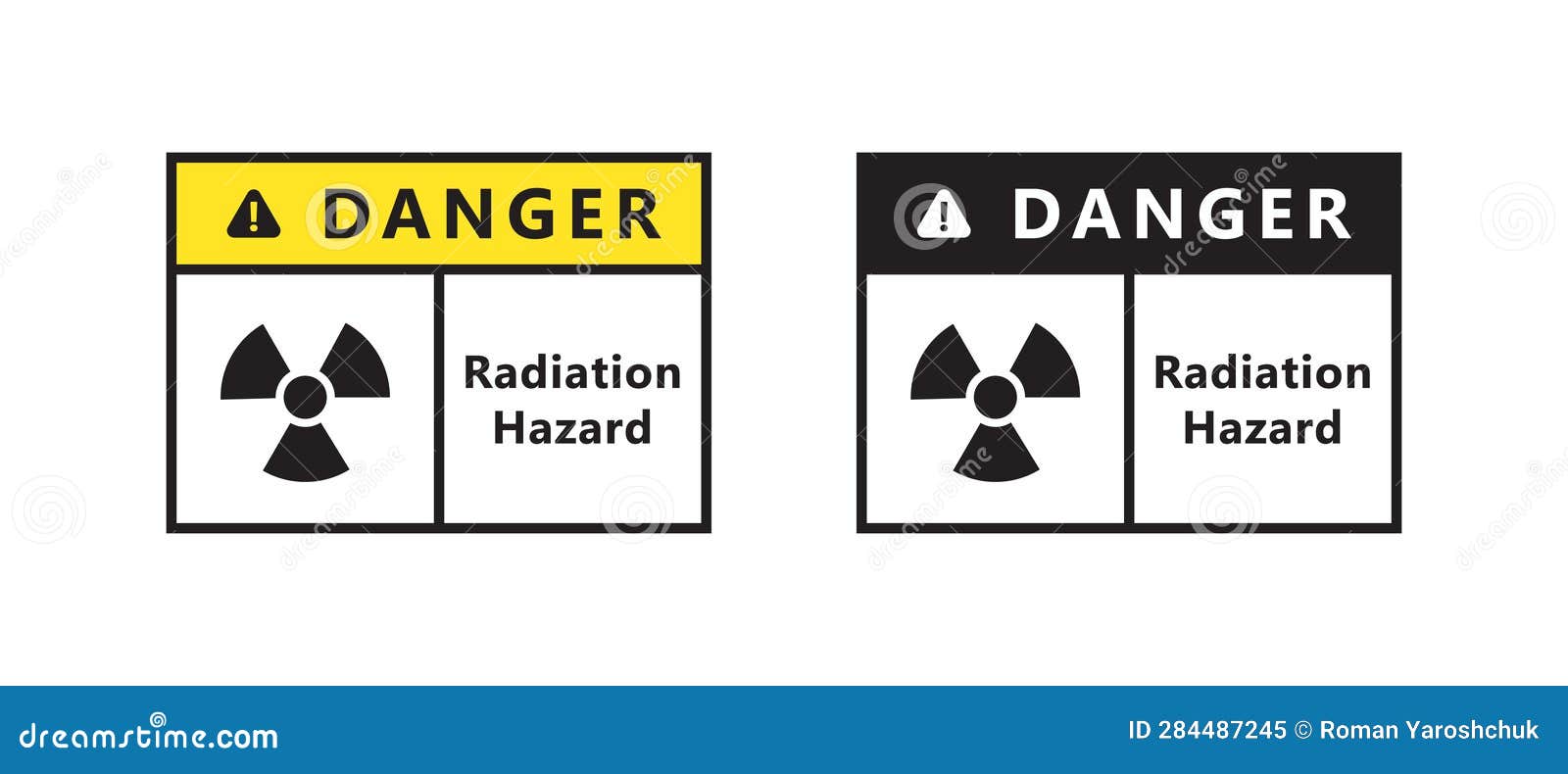 Hazardous Material Signs. Radiation Signs. Warning Sign Stock