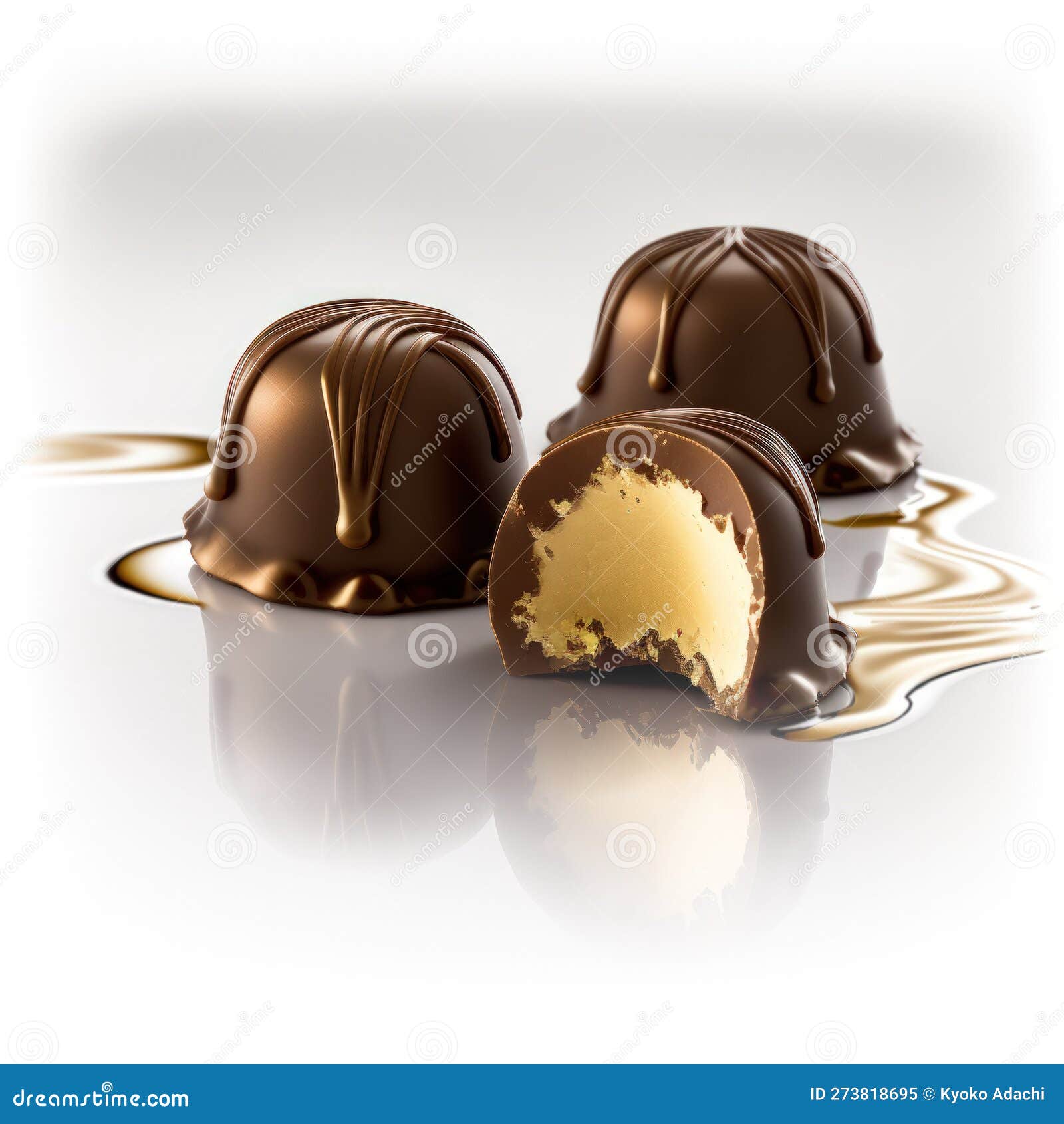 Hazelnut Bonbon Chocolates in a Luxury Style. Generative AI. Stock