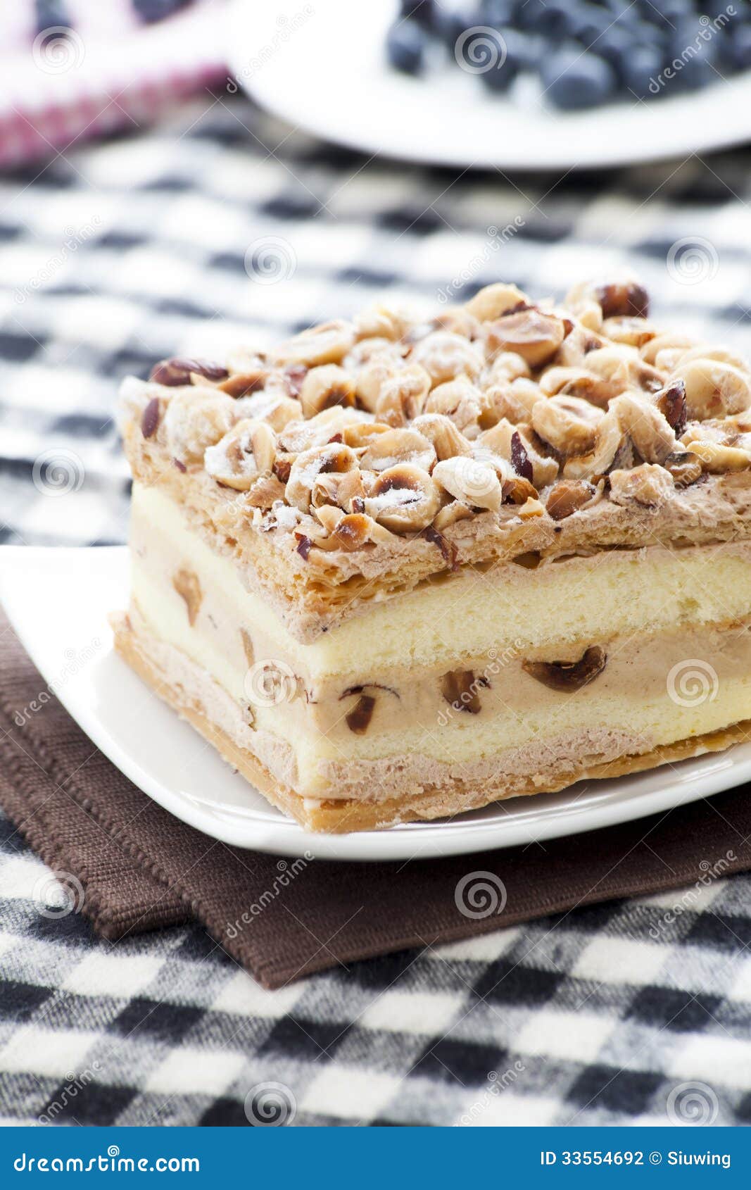 Hazelnut Napoleon Cake stock photo. Image of decoration 33554692