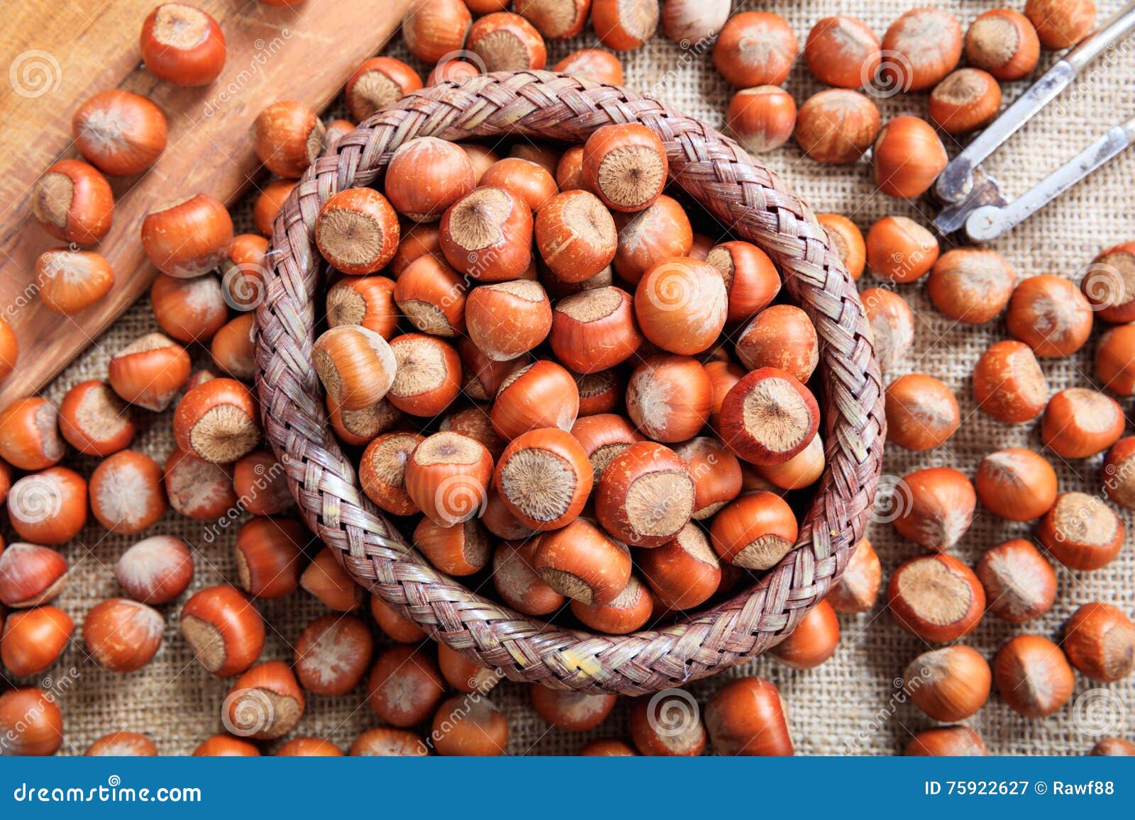 Hazelnuts in a basket stock image. Image of energy, heap 75922627