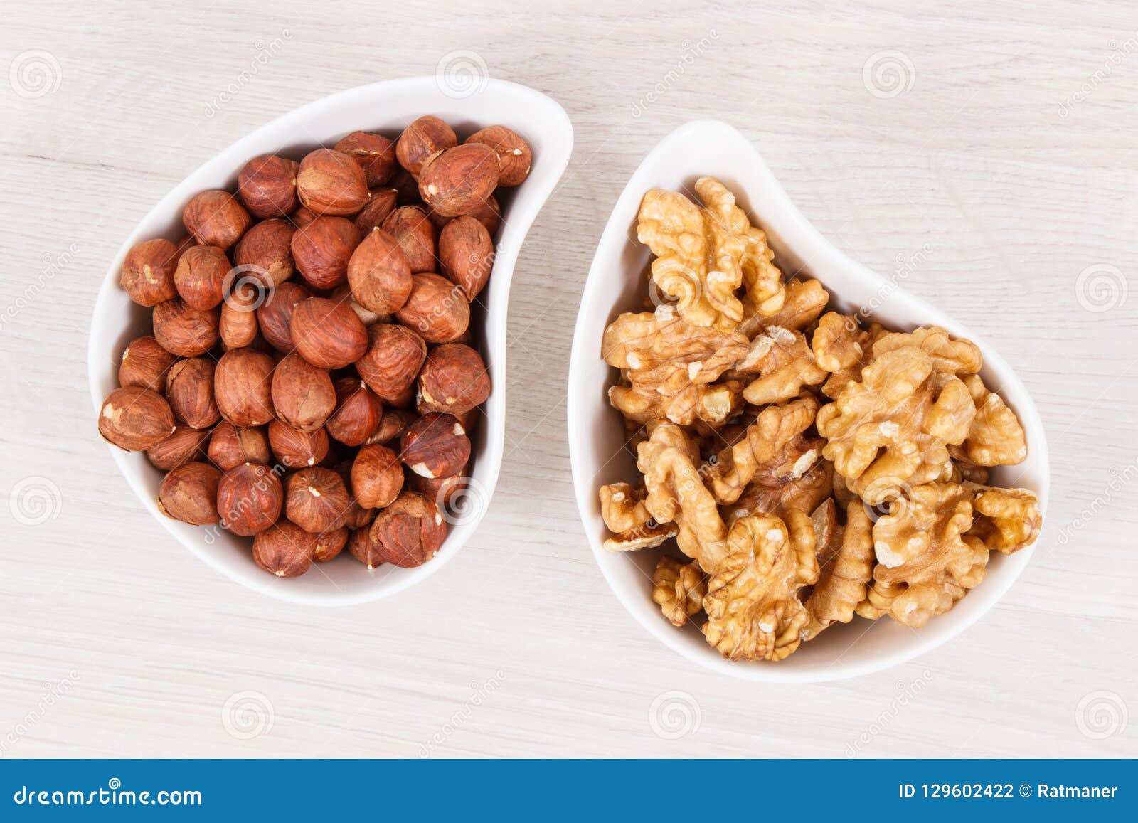 Hazelnuts and Walnuts in Bowl As Source Healthy Vitamins and Minerals