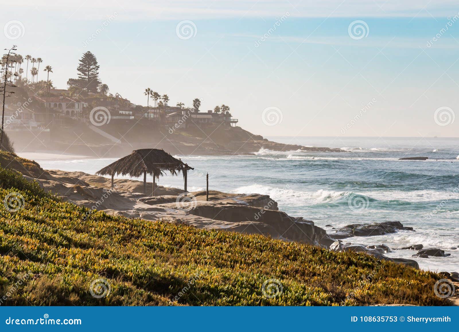 hazy morning on windansea beach in la jolla