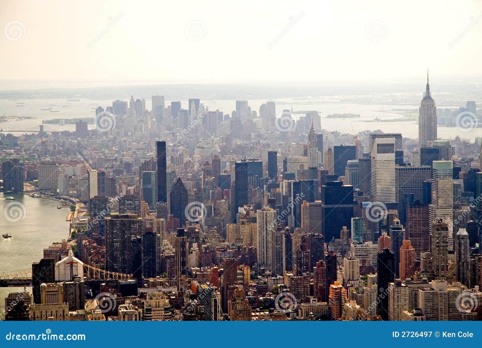 hazy new york city skyline