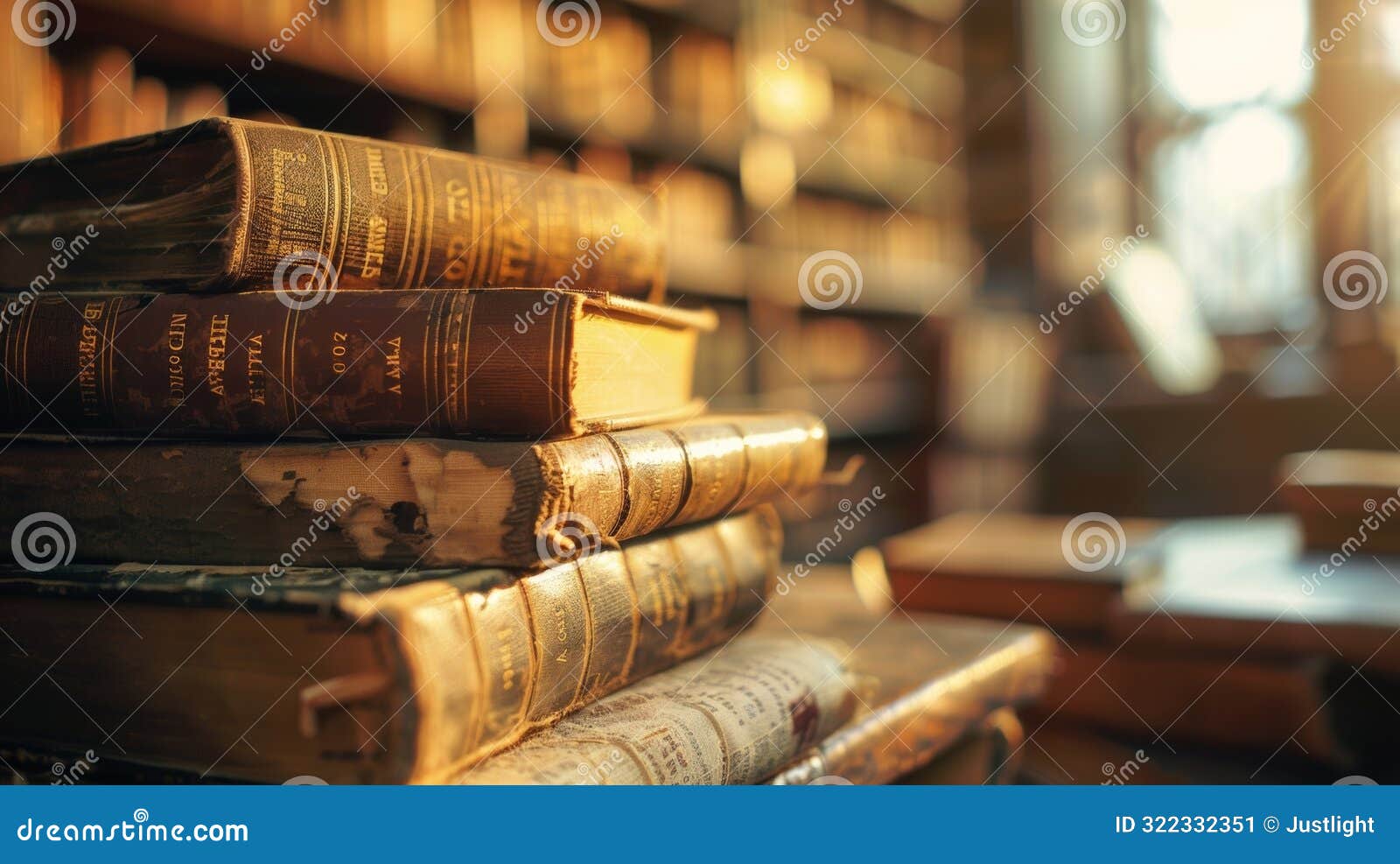 hazy silhouettes of dusty books and aged mcripts on display