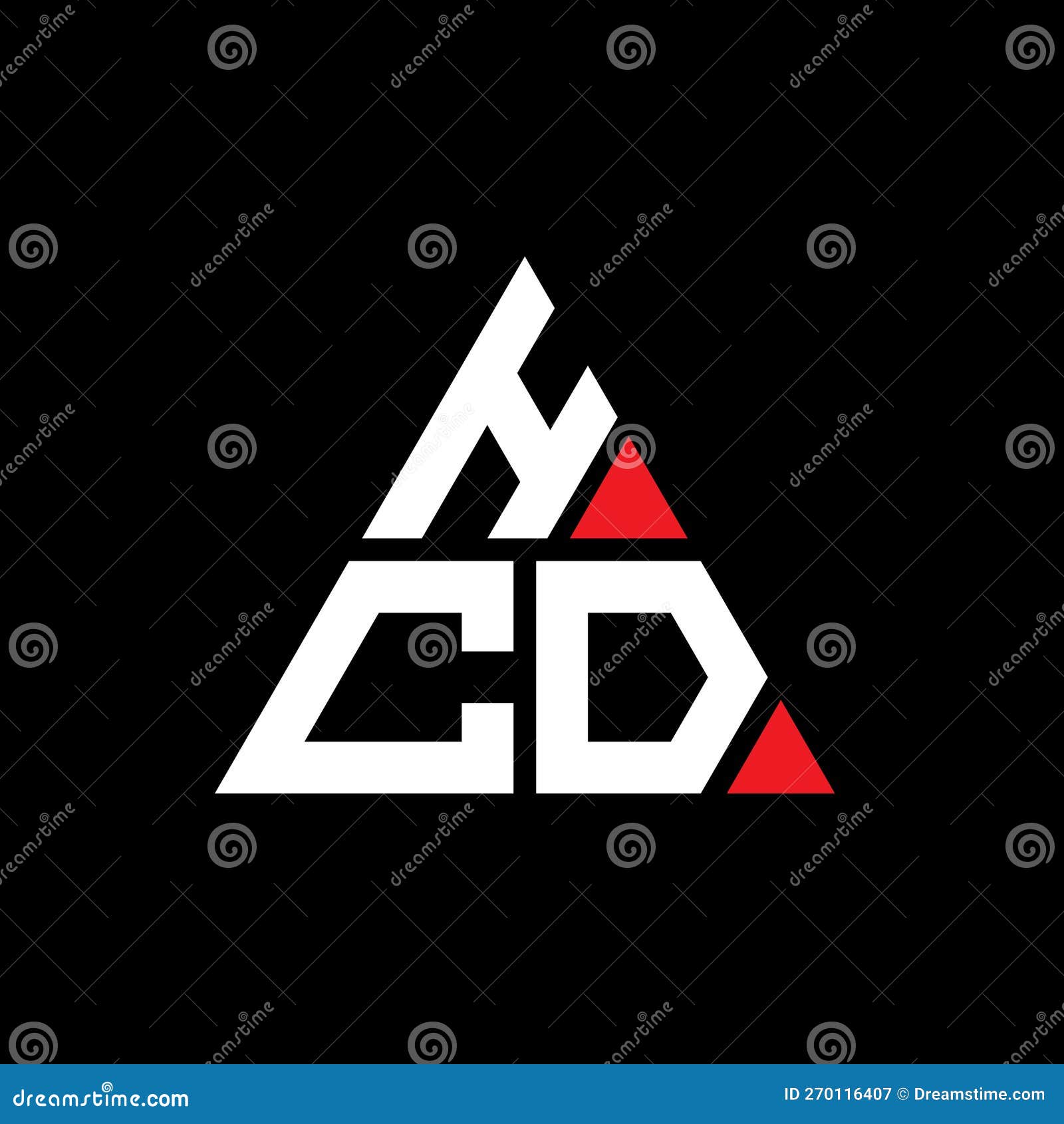 hcd triangle letter logo  with triangle . hcd triangle logo  monogram. hcd triangle  logo template with red