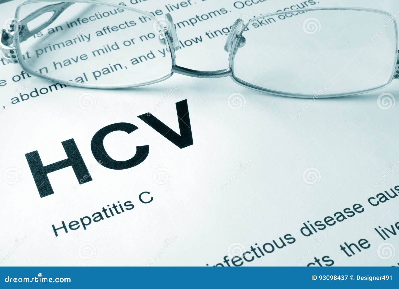 hcv written on a page. hepatitis c.