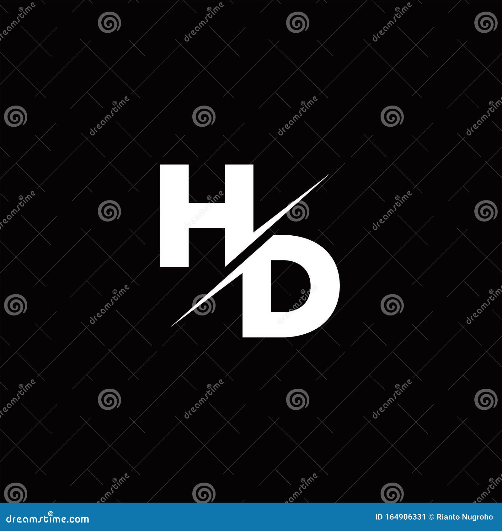 Hd Logo Letter Monogram Slash With Modern Logo Designs Template Stock Vector Illustration Of Initials Font